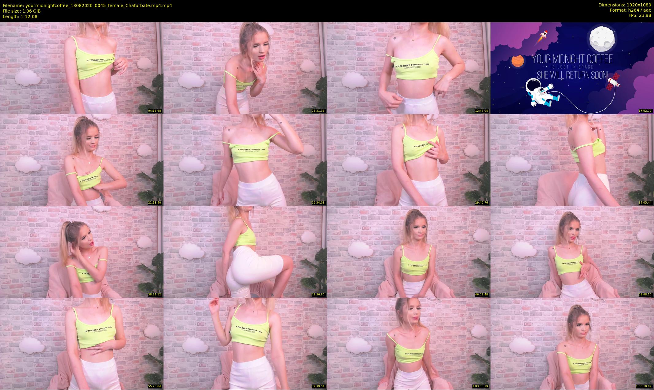 yourmidnightcoffee — 73 minute Chaturbate female cam show recording, 1080p, Aug 13, 2020