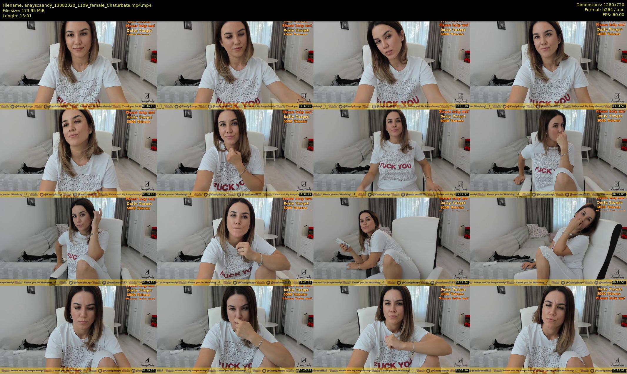 anayscaandy — 14 minute Chaturbate female cam show recording, 720p, Aug 13, 2020