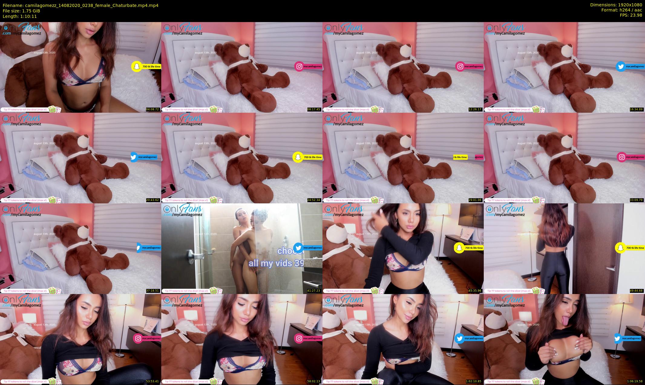 camilagomezz — 71 minute Chaturbate female cam show recording, 1080p, Aug 14, 2020