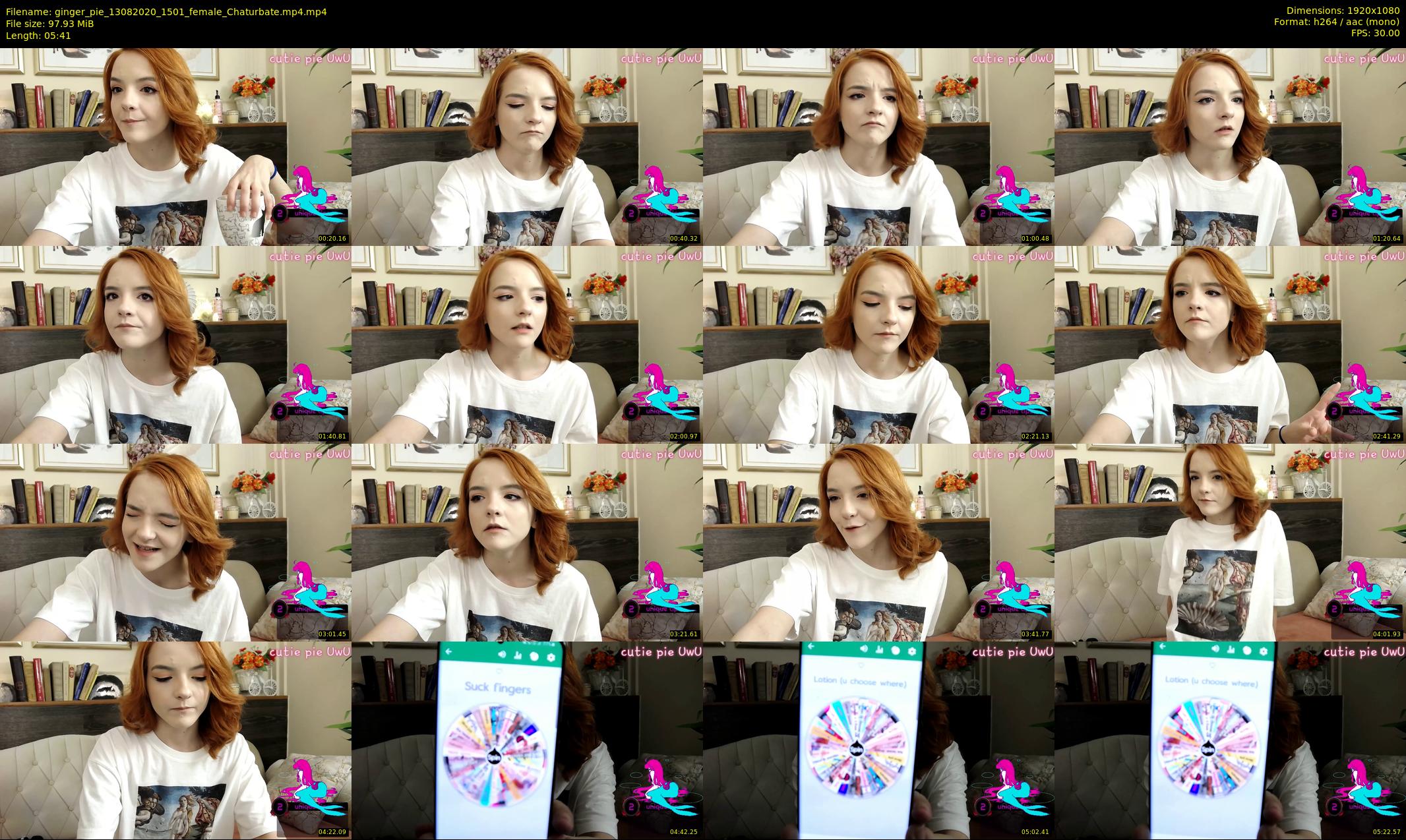 ginger_pie — 6 minute Chaturbate female cam show recording, 1080p, Aug 13, 2020