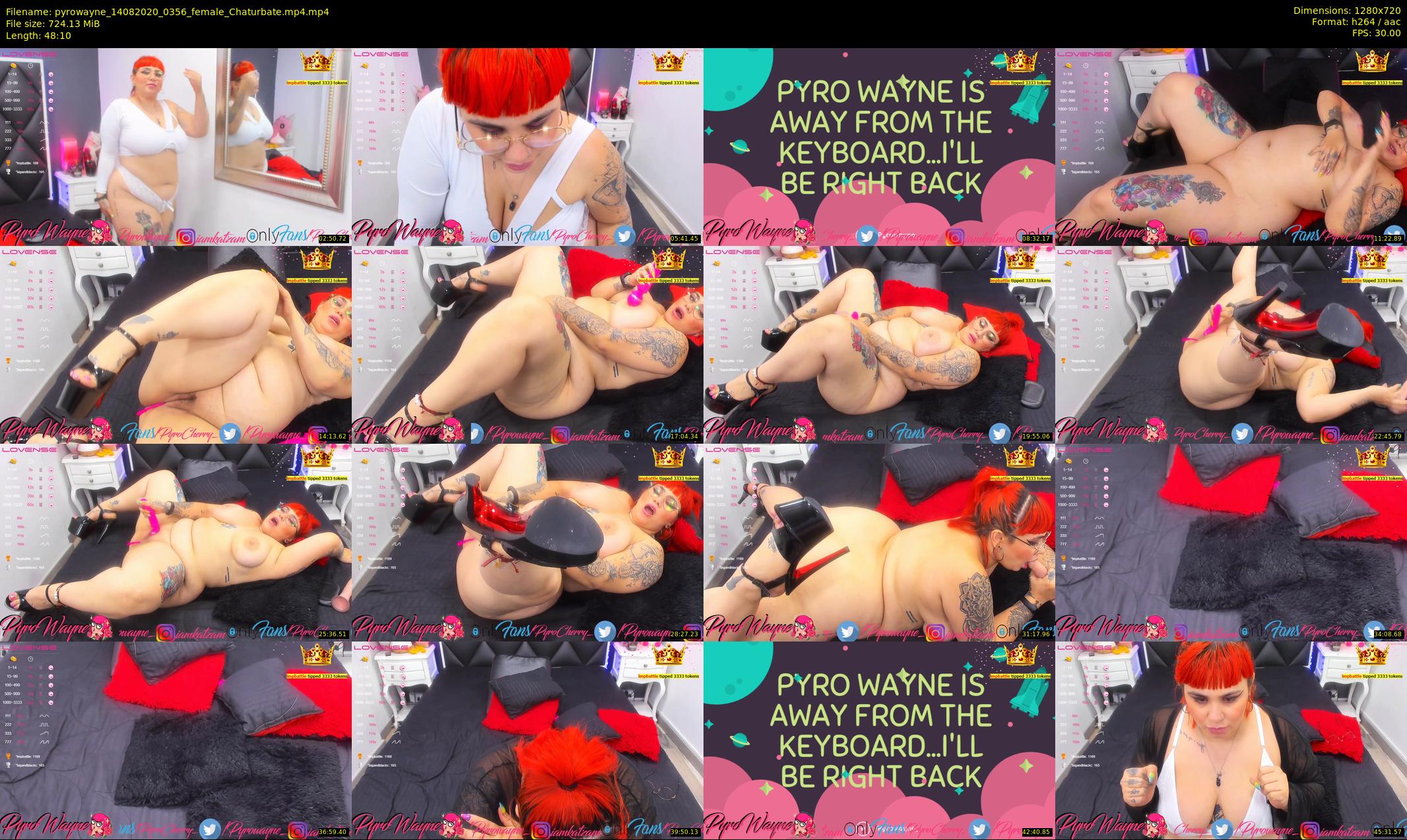 pyrowayne — 49 minute Chaturbate female cam show recording, 720p, Aug 14, 2020