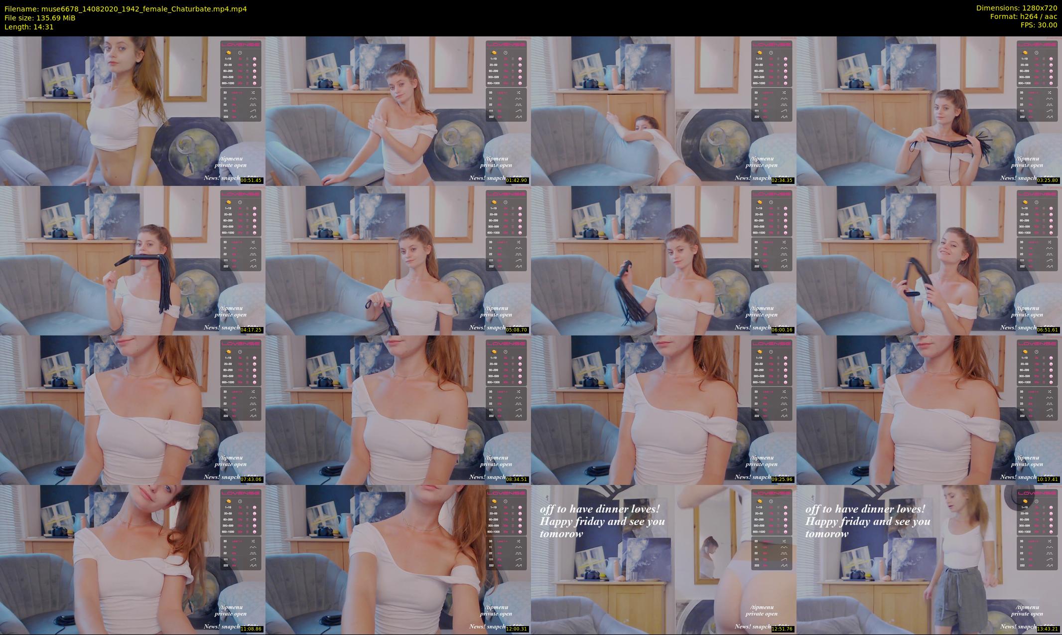 muse6678 — 15 minute Chaturbate female cam show recording, 720p, Aug 14, 2020