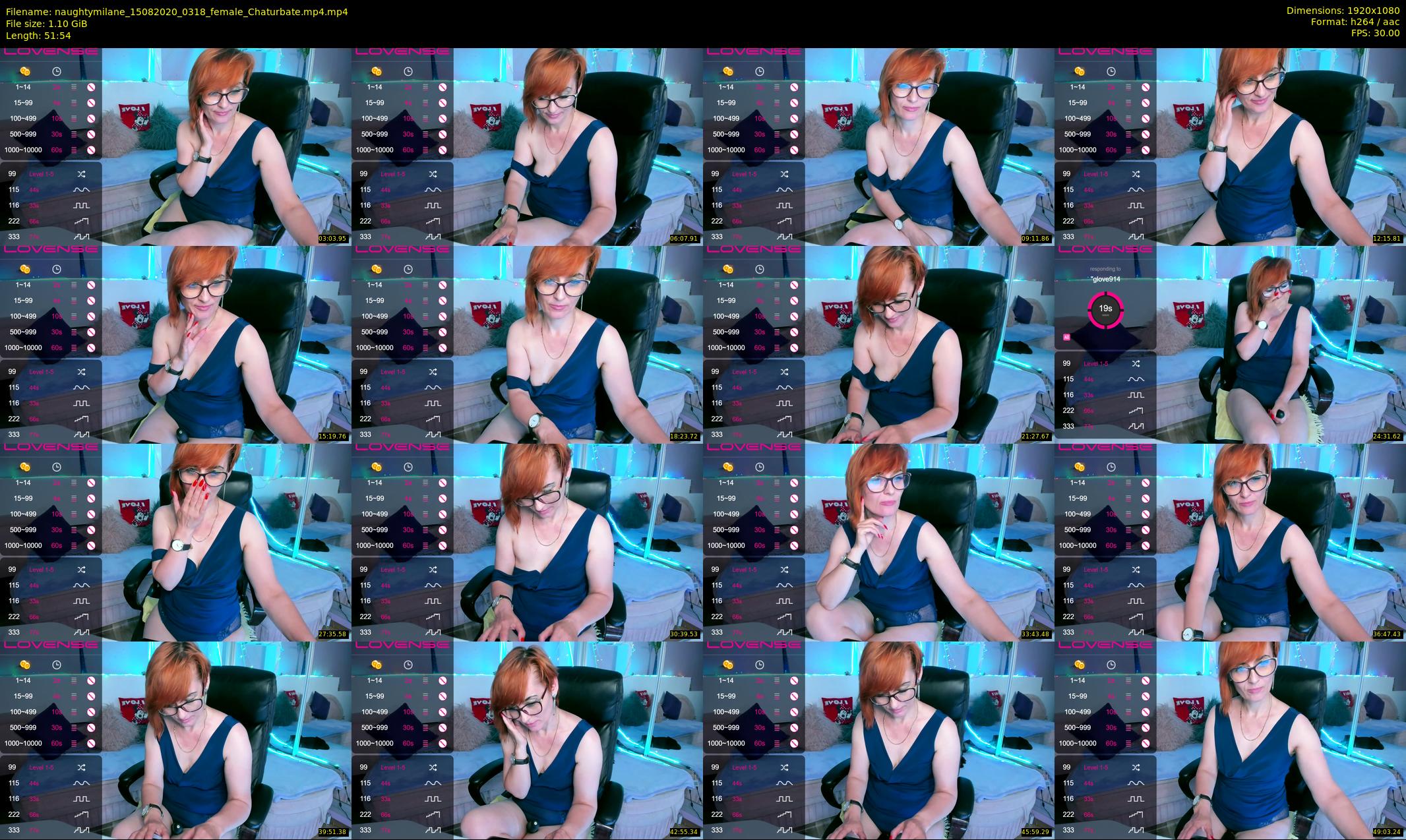 naughtymilane — 52 minute Chaturbate female cam show recording, 1080p, Aug 15, 2020
