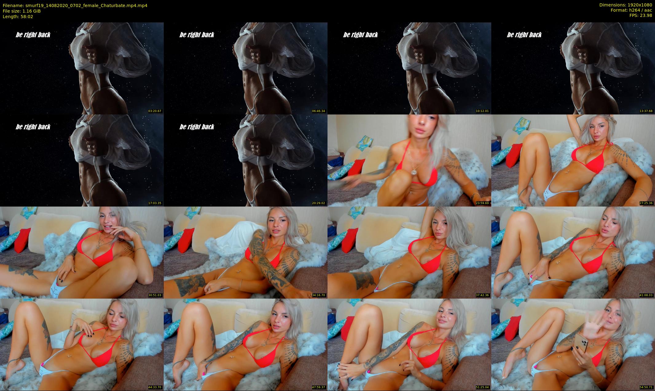 smurf19 — 59 minute Chaturbate female cam show recording, 1080p, Aug 14, 2020