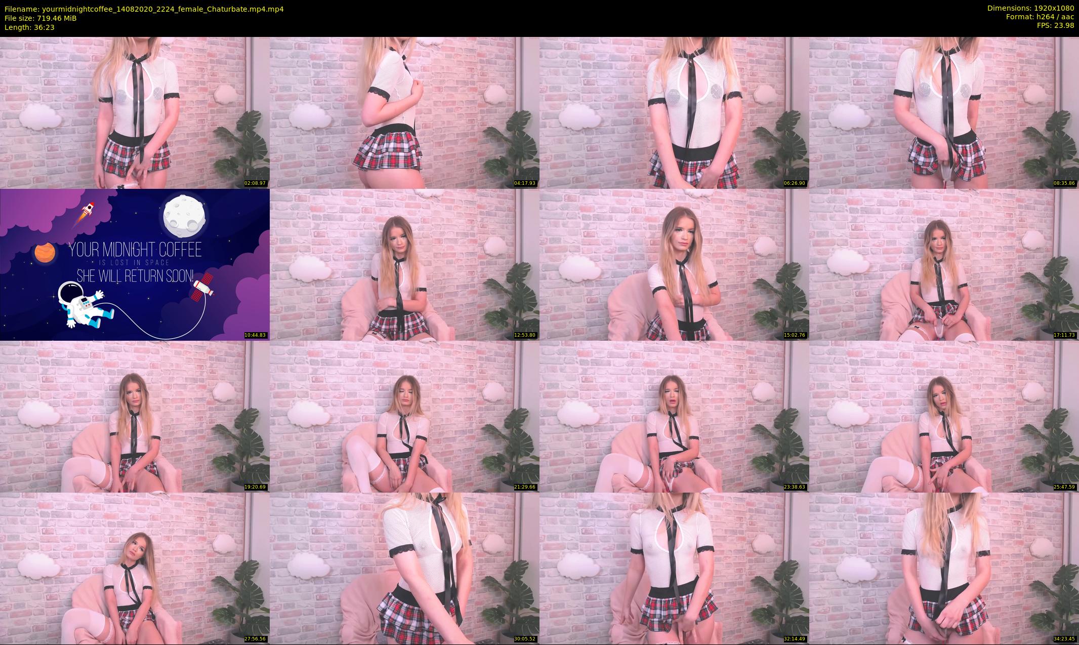yourmidnightcoffee — 37 minute Chaturbate female cam show recording, 1080p, Aug 14, 2020