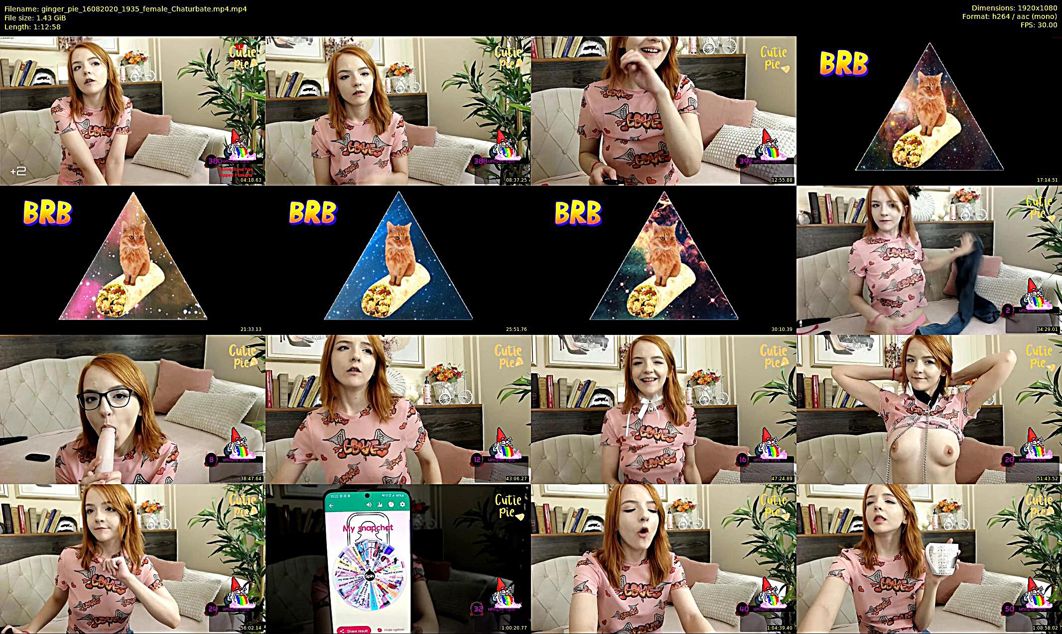 ginger_pie — 73 minute Chaturbate female cam show recording, 1080p, Aug 16, 2020