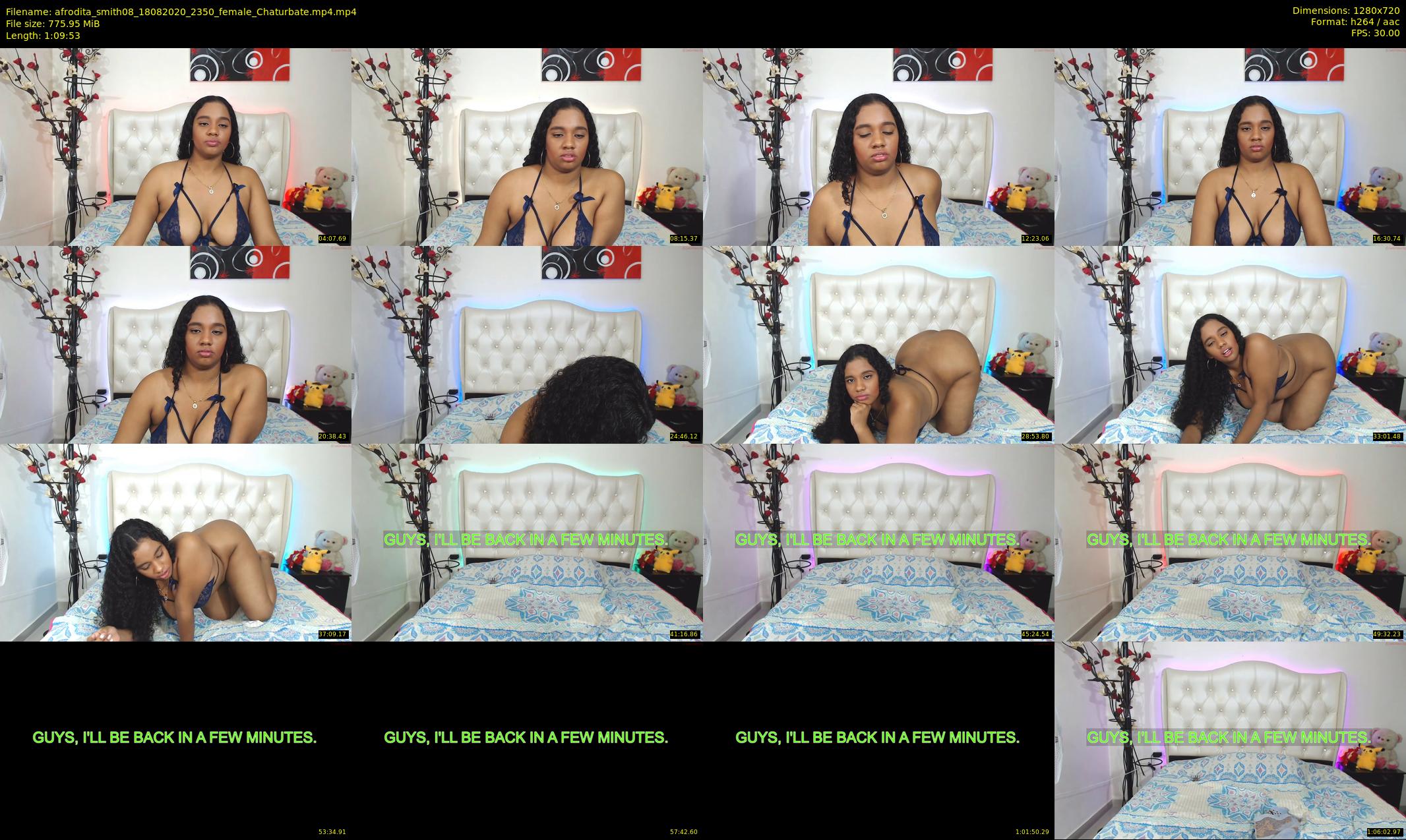 afrodita_smith08 — 70 minute Chaturbate female cam show recording, 720p, Aug 18, 2020