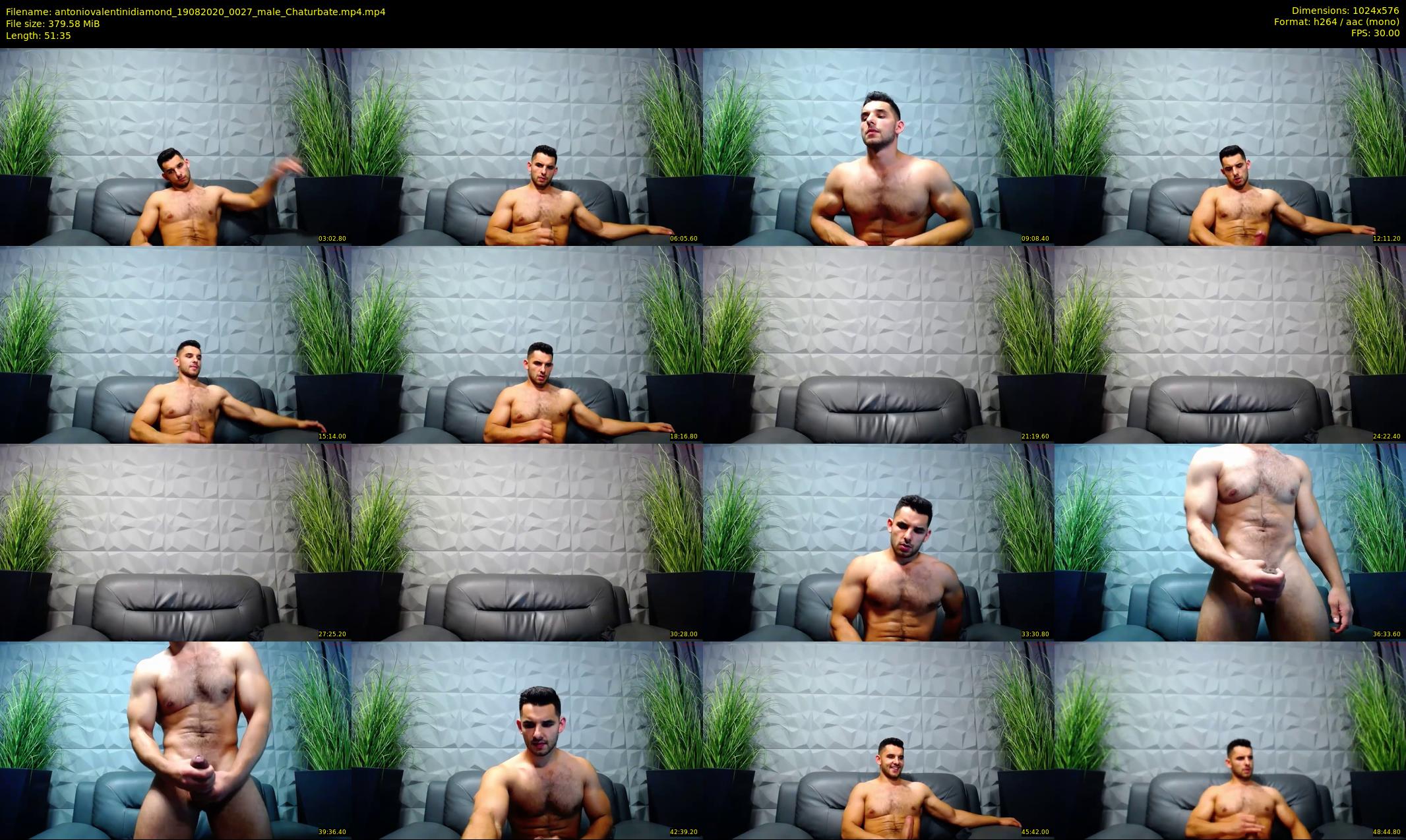 antoniovalentinidiamond — 52 minute Chaturbate male cam show recording, 480p, Aug 19, 2020