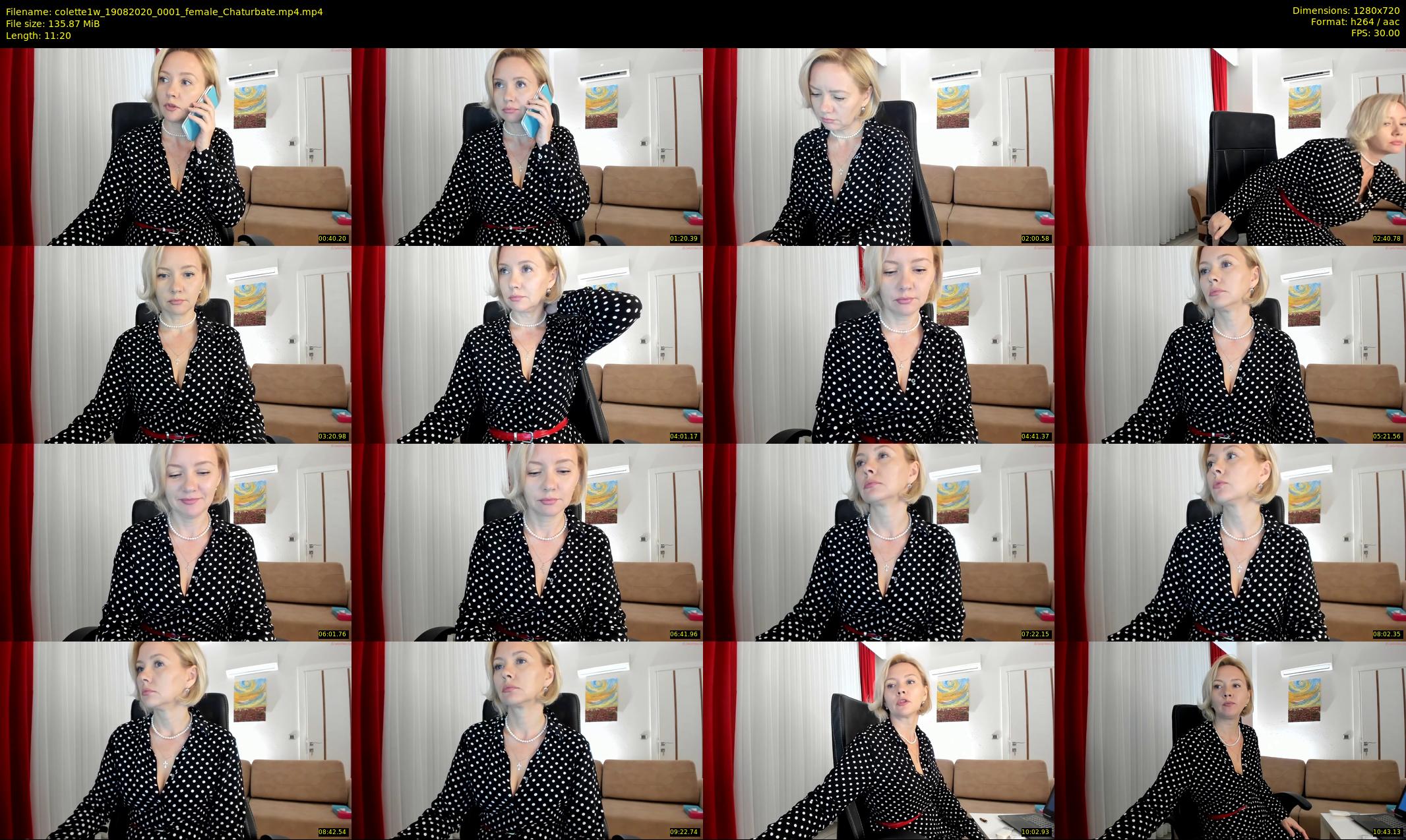 colette1w — 12 minute Chaturbate female cam show recording, 720p, Aug 19, 2020