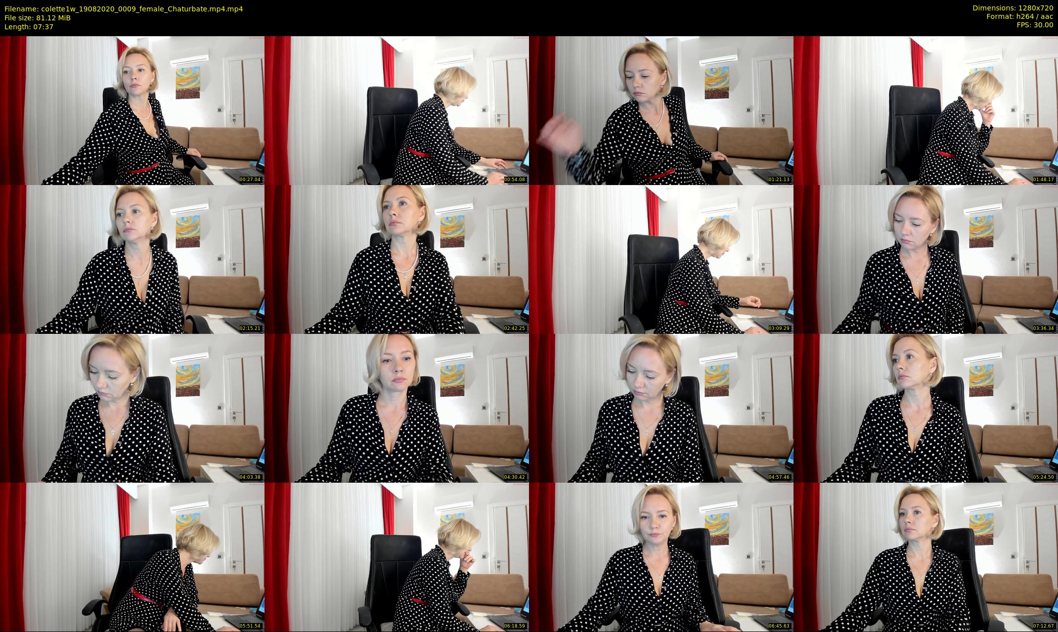 colette1w — 8 minute Chaturbate female cam show recording, 720p, Aug 19, 2020