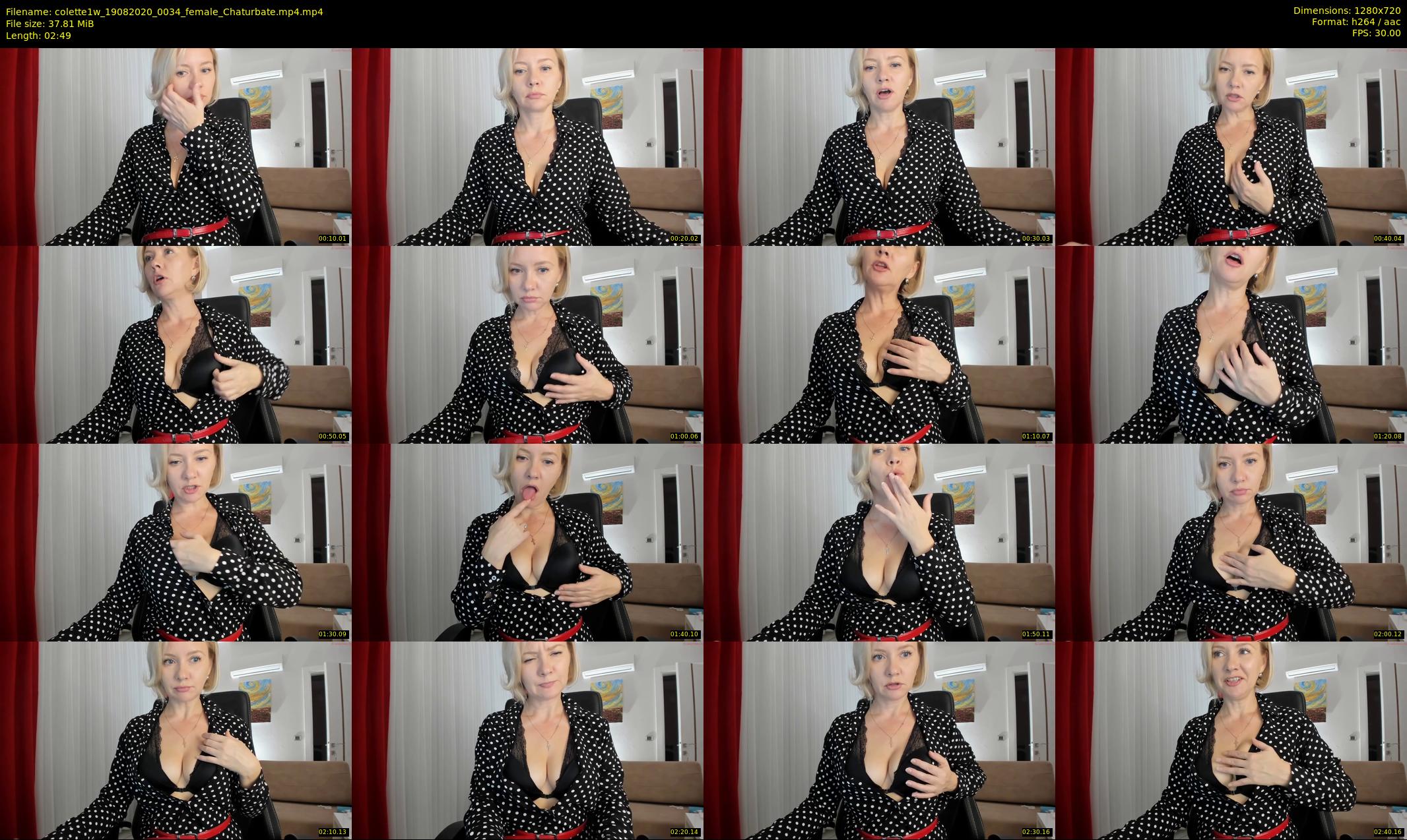 colette1w — 3 minute Chaturbate female cam show recording, 720p, Aug 19, 2020