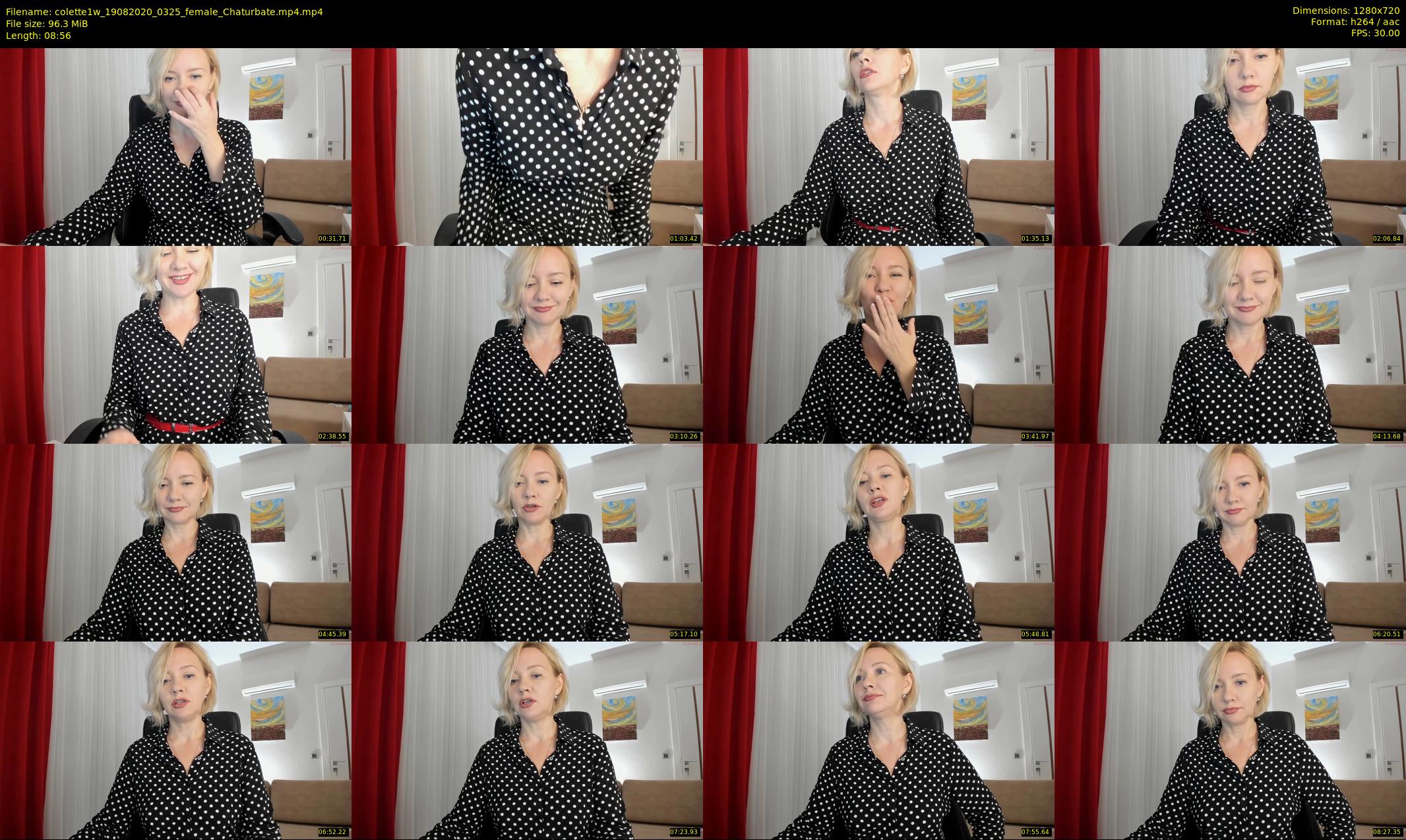 colette1w — 9 minute Chaturbate female cam show recording, 720p, Aug 19, 2020