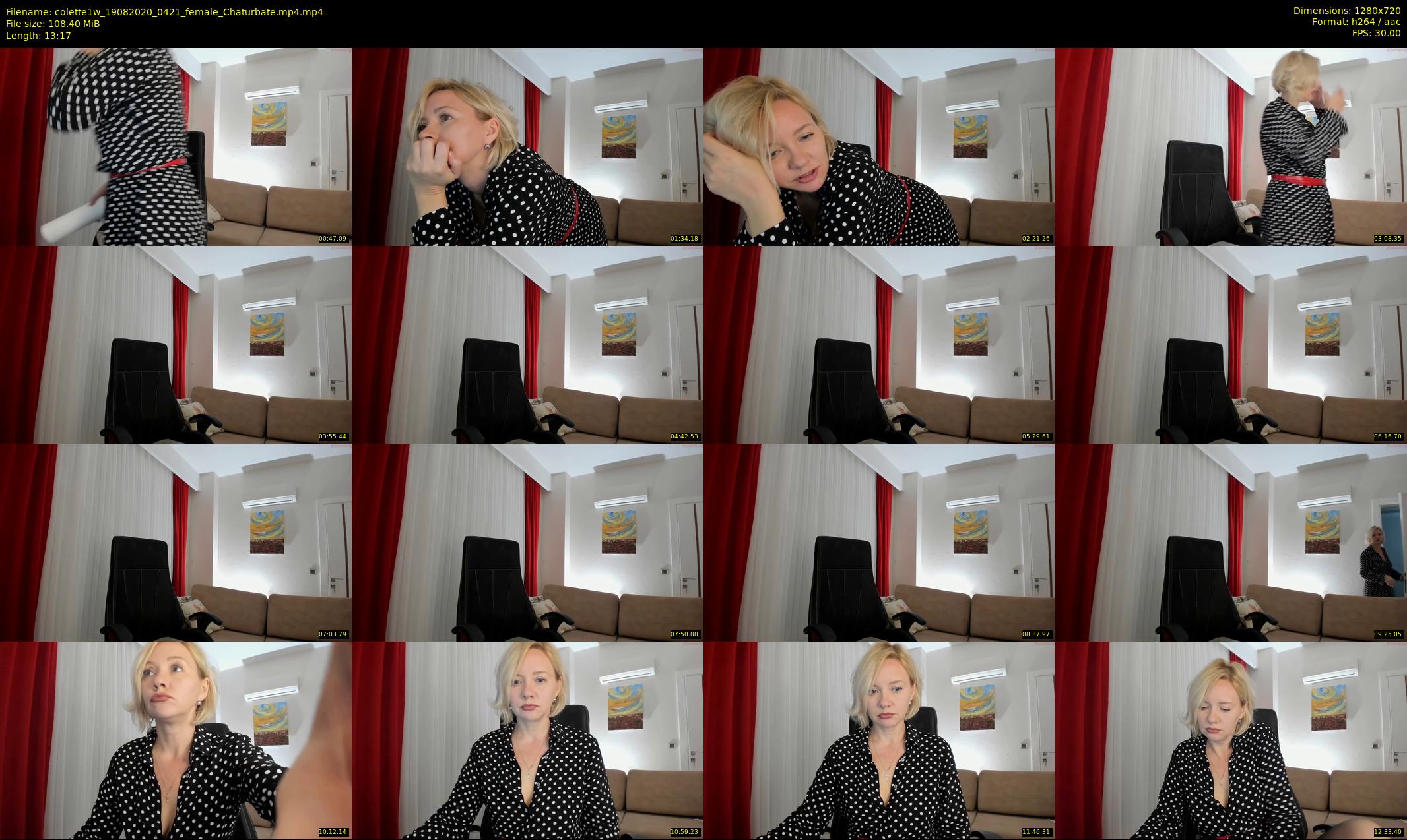 colette1w — 14 minute Chaturbate female cam show recording, 720p, Aug 19, 2020