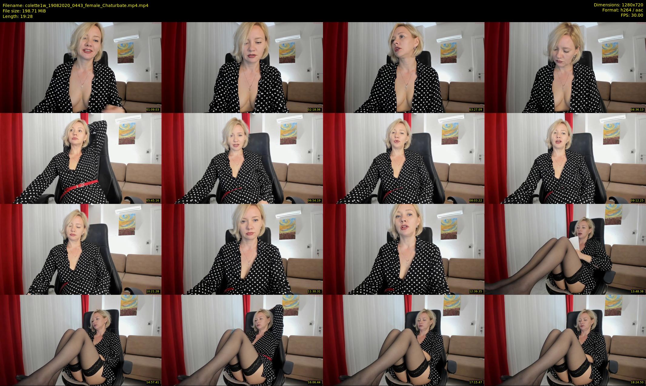colette1w — 20 minute Chaturbate female cam show recording, 720p, Aug 19, 2020