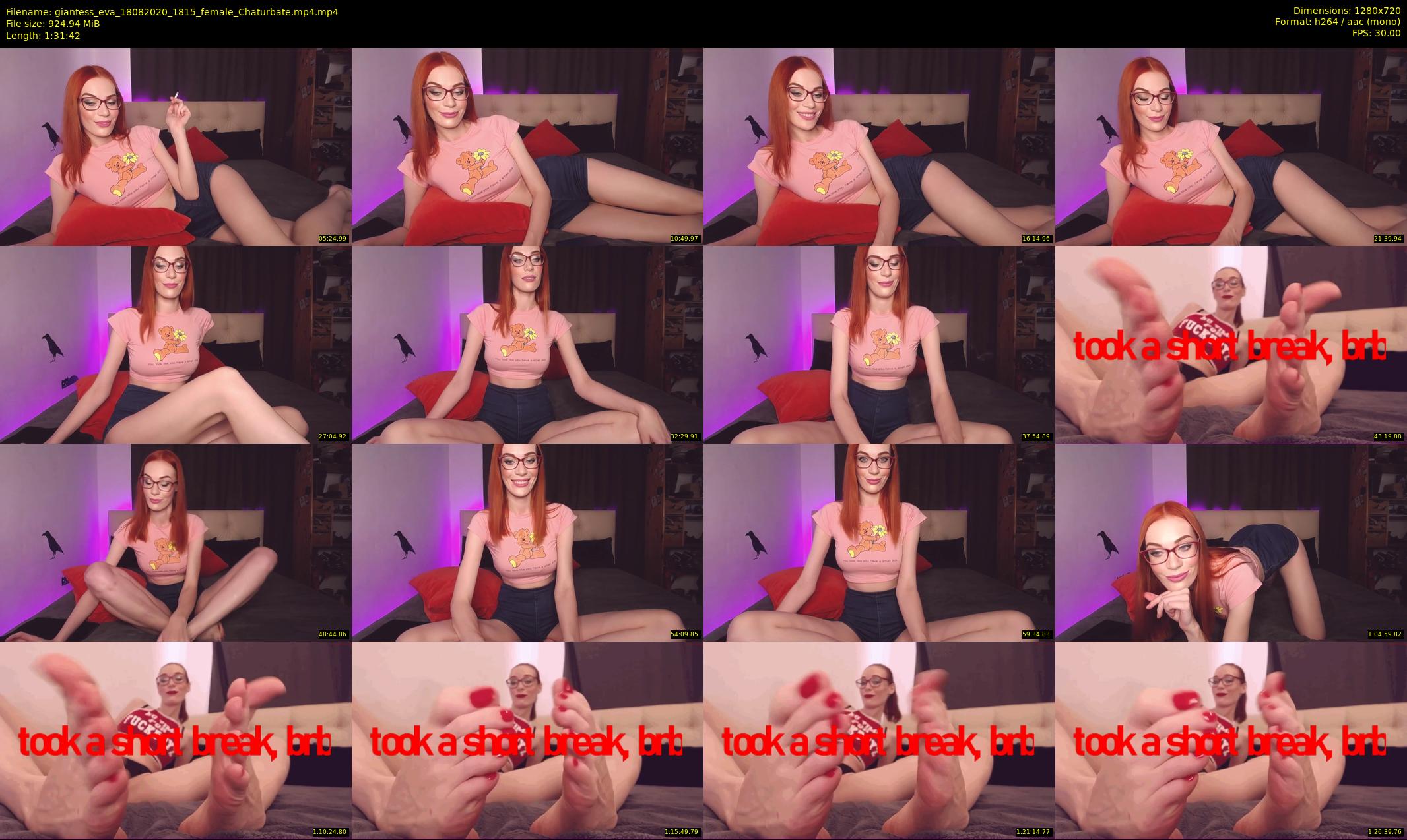 giantess_eva — 92 minute Chaturbate female cam show recording, 720p, Aug 18, 2020