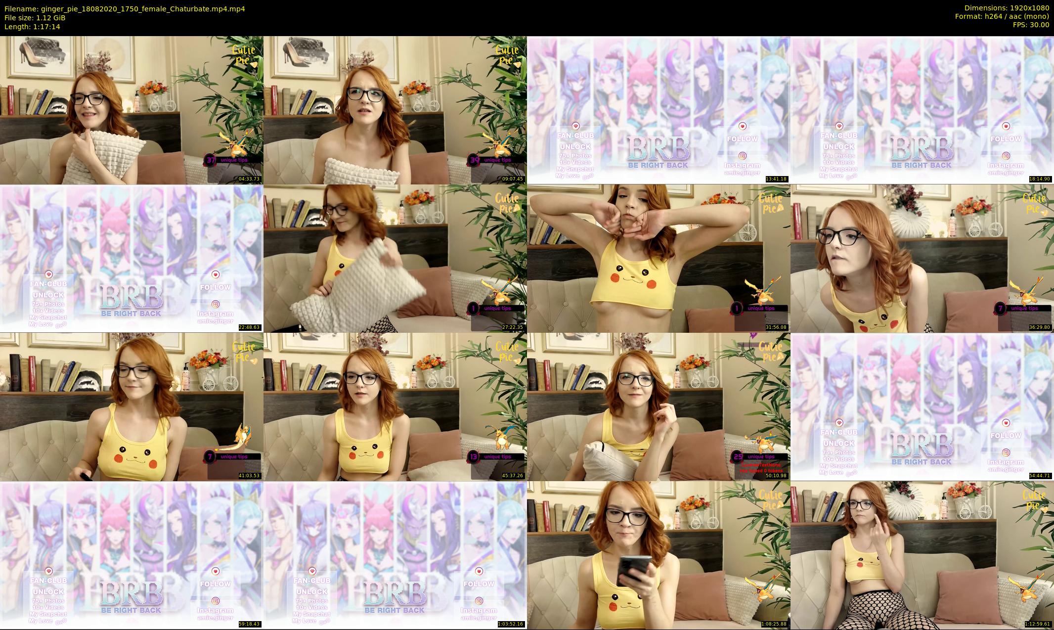 ginger_pie — 78 minute Chaturbate female cam show recording, 1080p, Aug 18, 2020