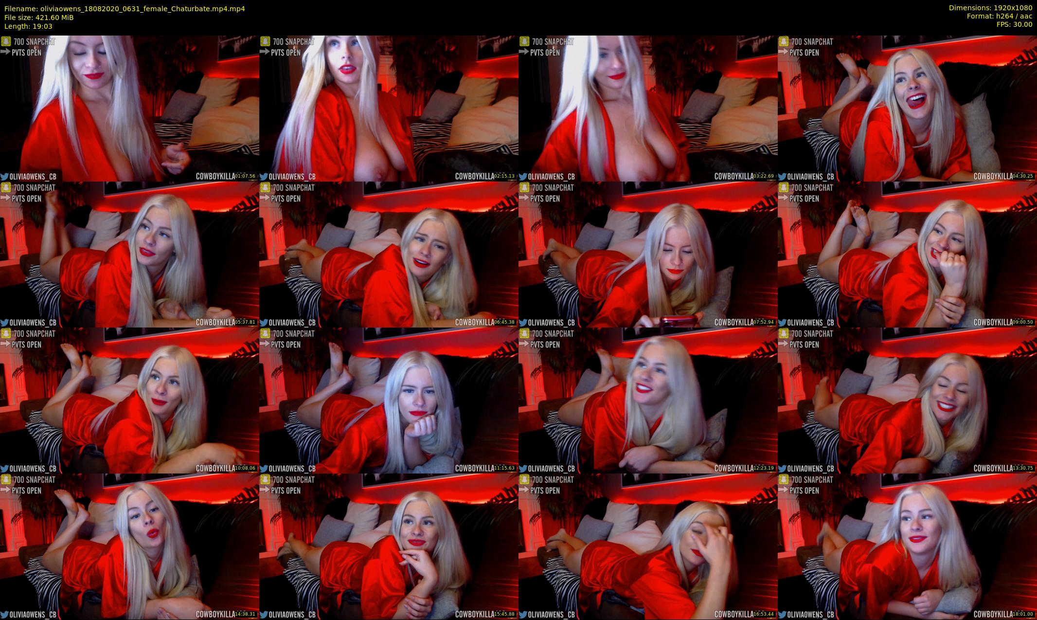 oliviaowens — 20 minute Chaturbate female cam show recording, 1080p, Aug 18, 2020