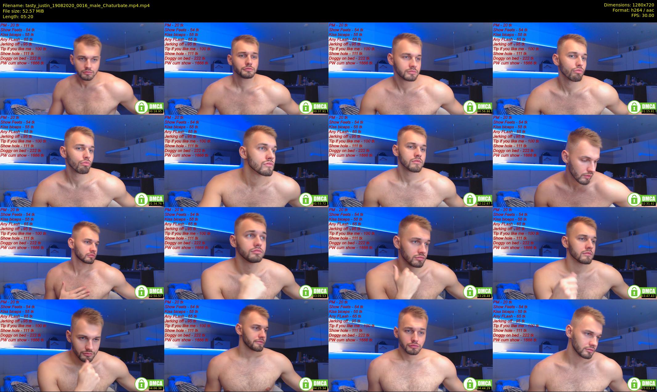 tasty_justin — 6 minute Chaturbate male cam show recording, 720p, Aug 19, 2020