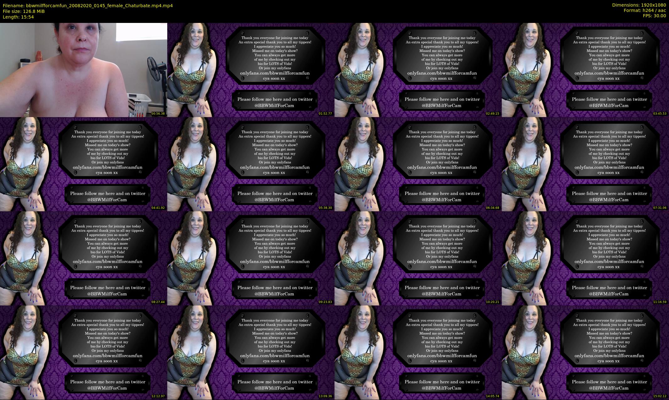 bbwmilfforcamfun — 16 minute Chaturbate female cam show recording, 1080p, Aug 20, 2020