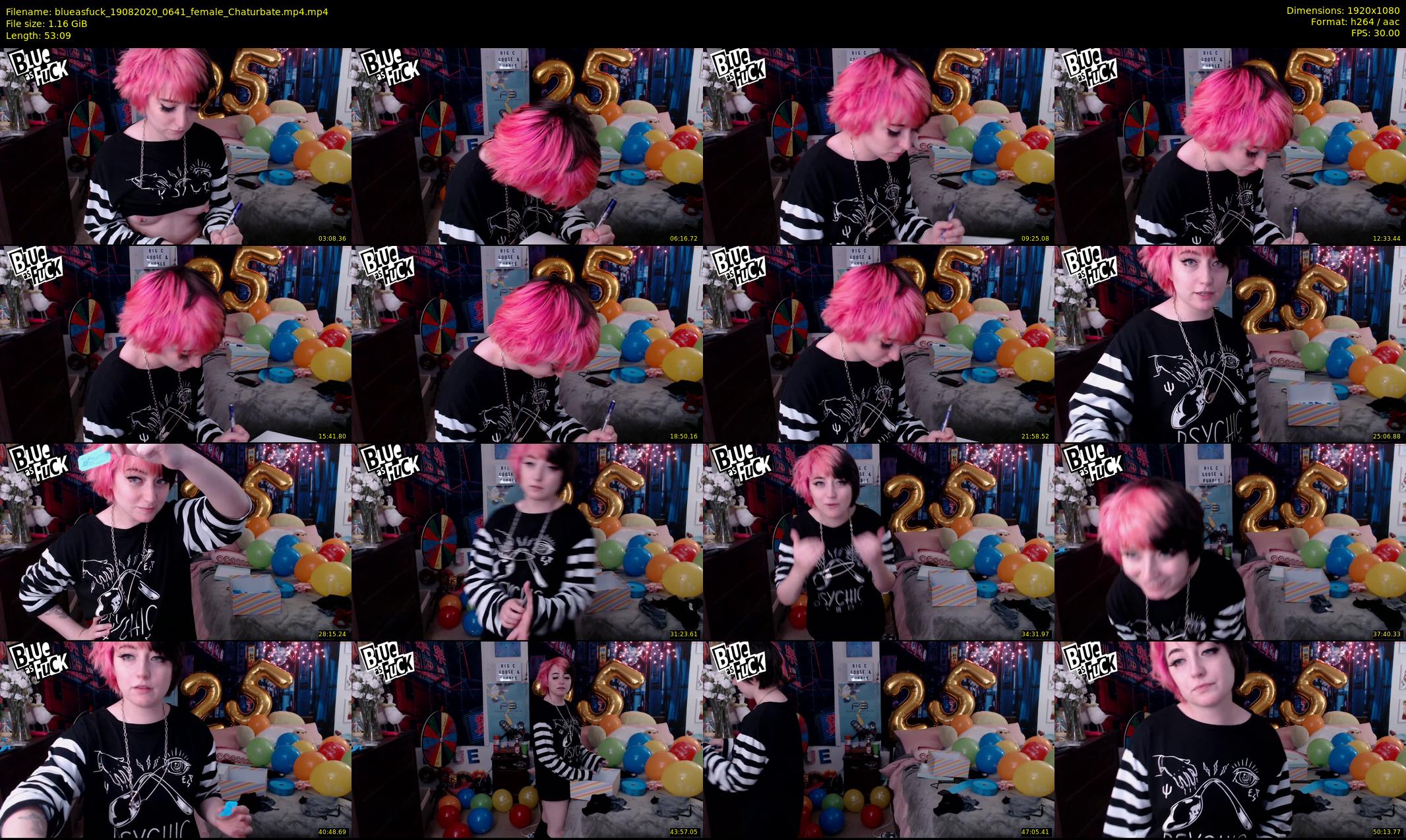 blueasfuck — 54 minute Chaturbate female cam show recording, 1080p, Aug 19, 2020