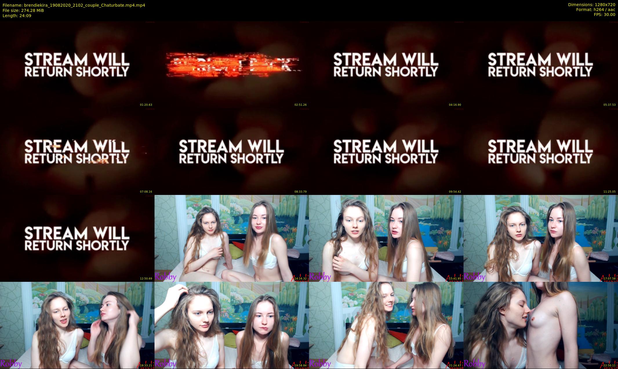 brendiekira — 25 minute Chaturbate couple cam show recording, 720p, Aug 19, 2020