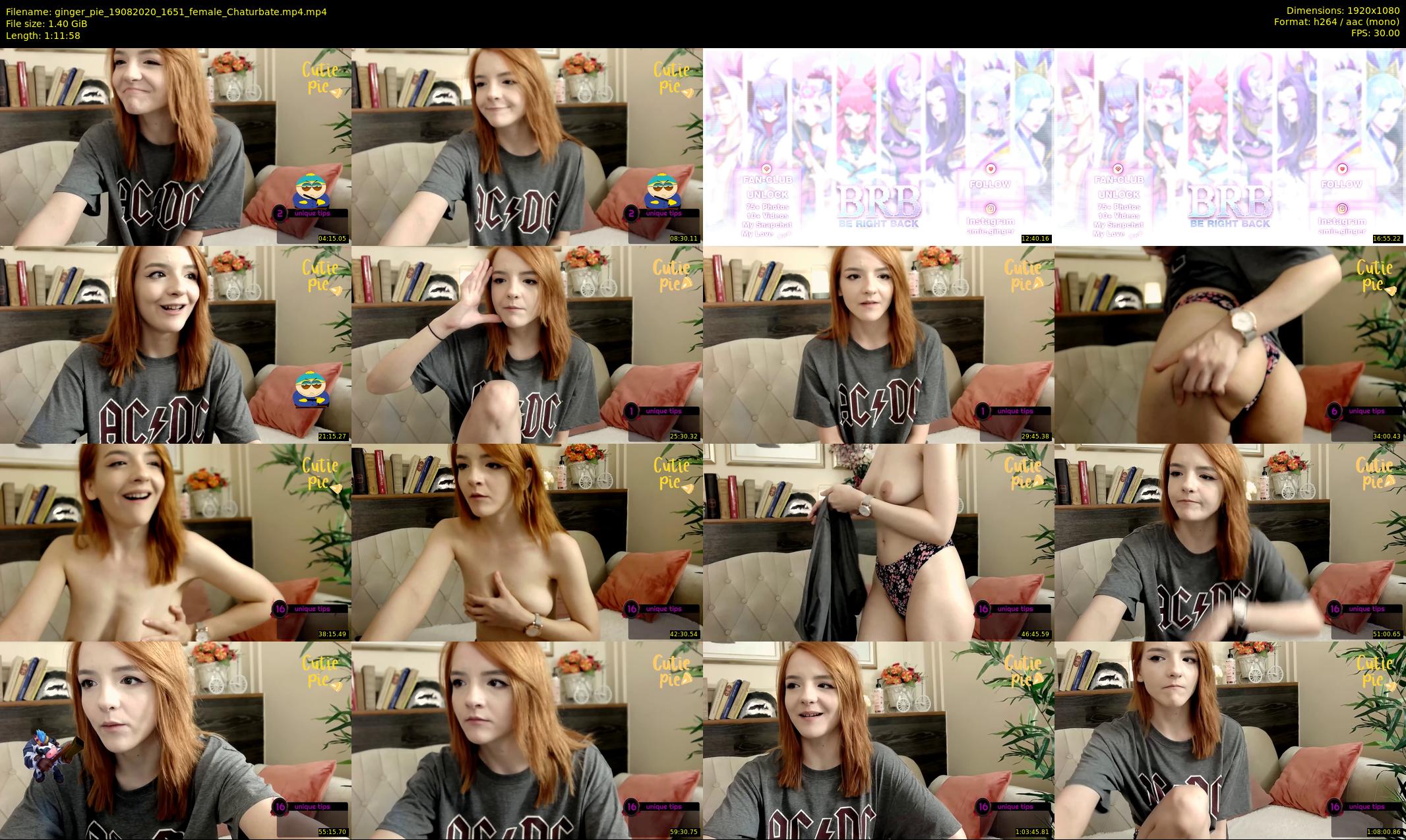 ginger_pie — 72 minute Chaturbate female cam show recording, 1080p, Aug 19, 2020