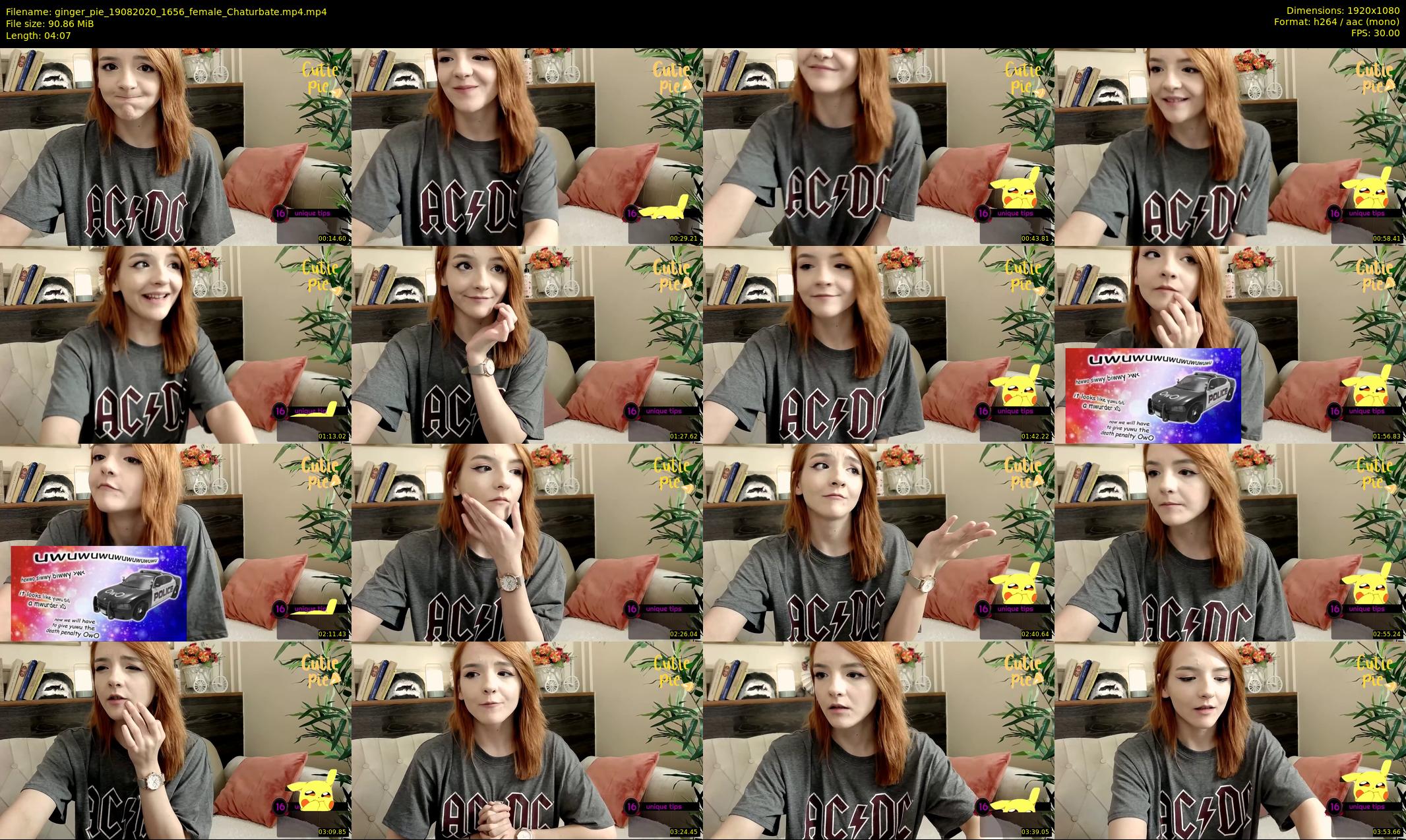 ginger_pie — 5 minute Chaturbate female cam show recording, 1080p, Aug 19, 2020