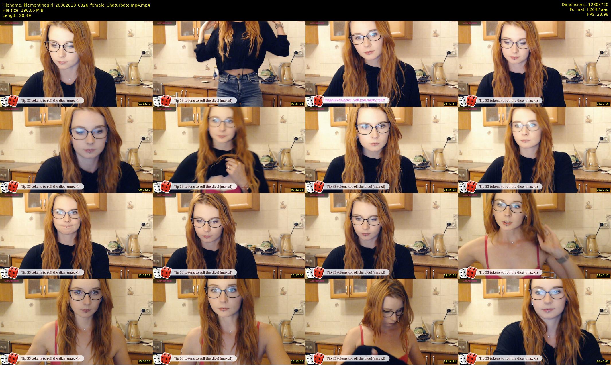 klementinagirl — 21 minute Chaturbate female cam show recording, 720p, Aug 20, 2020