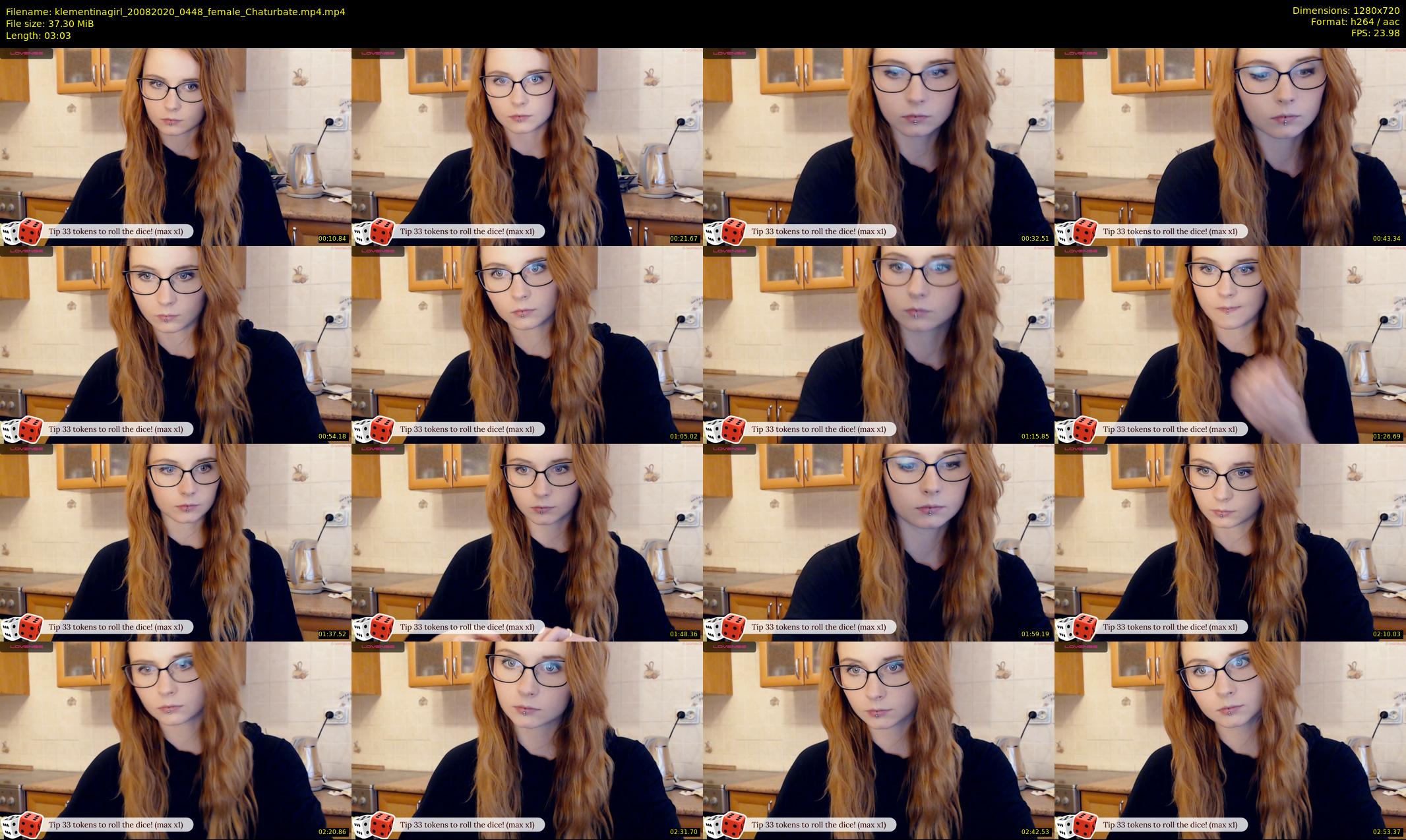 klementinagirl — 4 minute Chaturbate female cam show recording, 720p, Aug 20, 2020