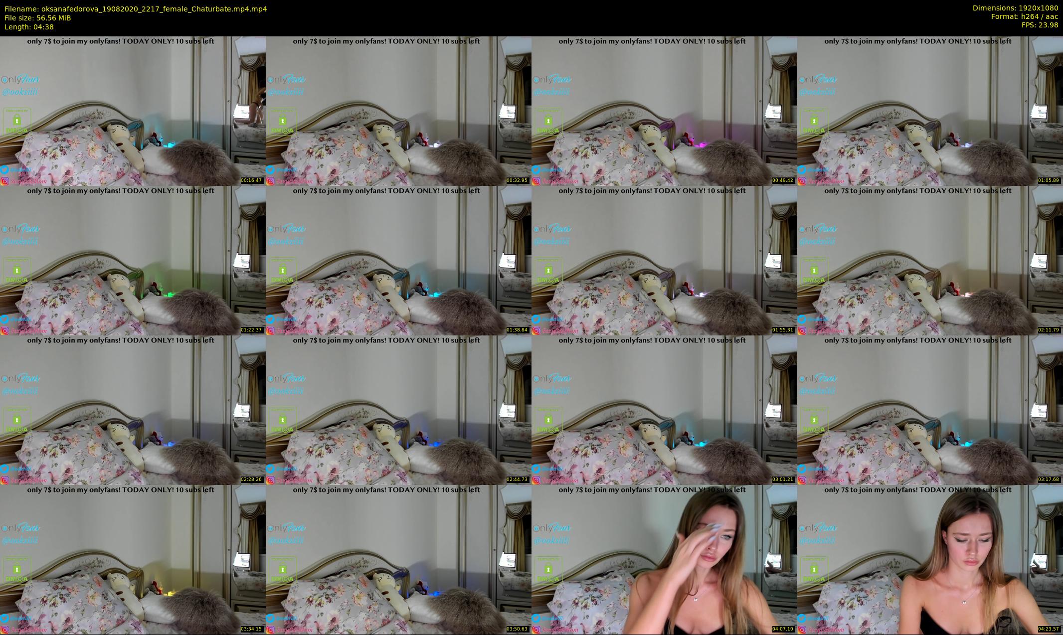 oksanafedorova — 5 minute Chaturbate female cam show recording, 1080p, Aug 19, 2020