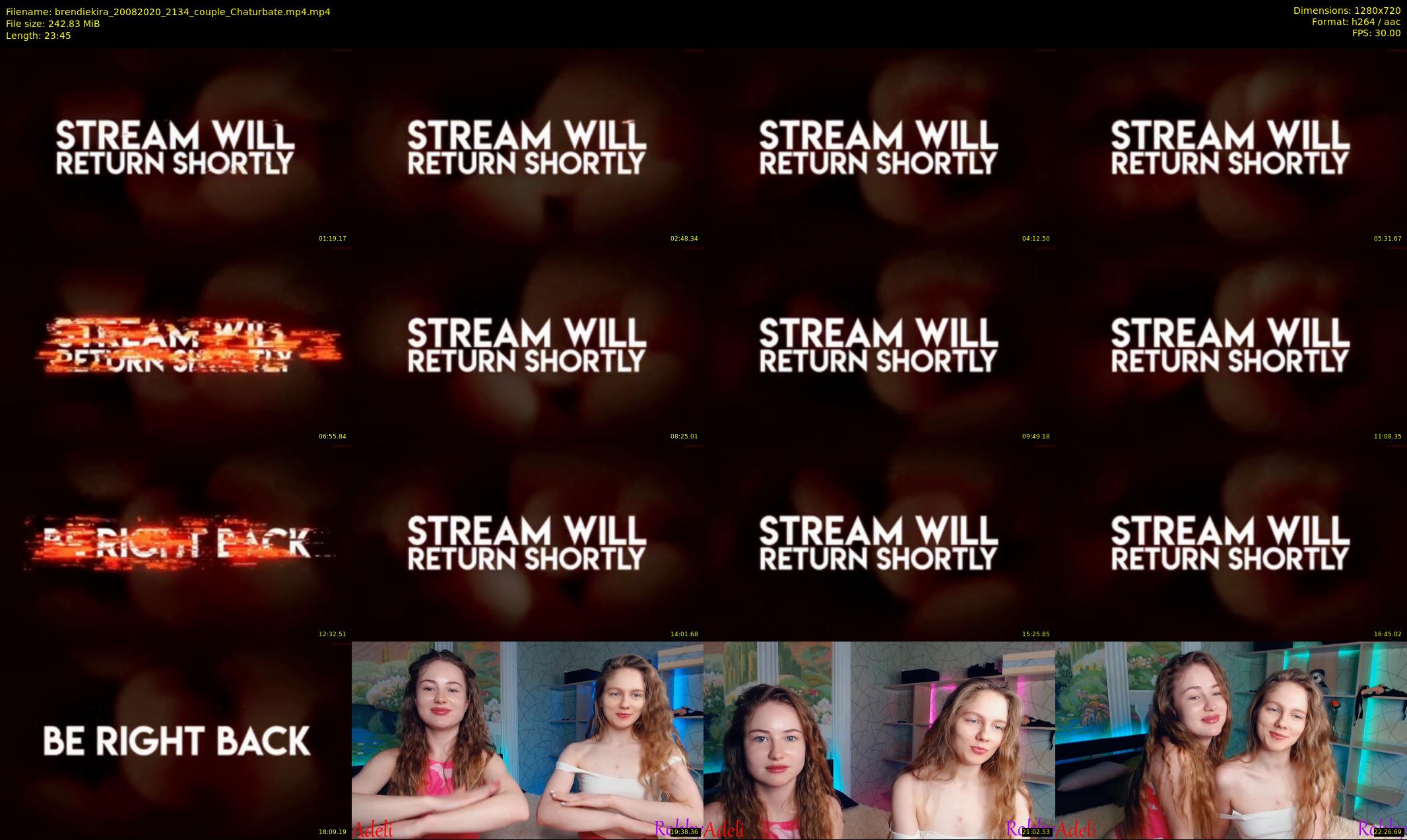 brendiekira — 24 minute Chaturbate couple cam show recording, 720p, Aug 20, 2020