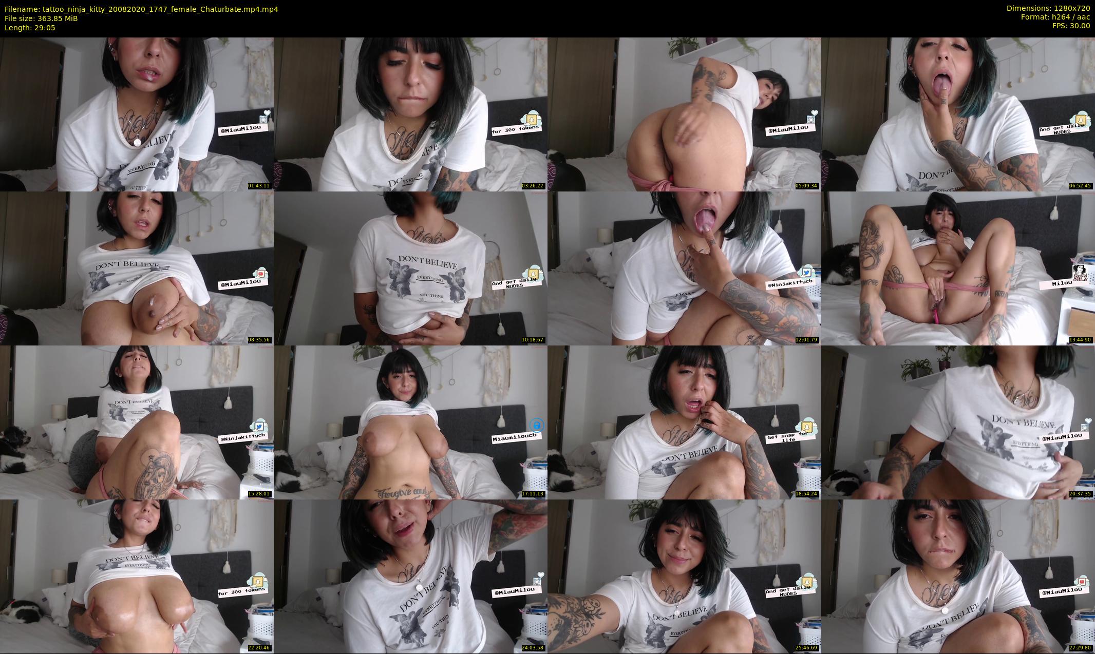 tattoo_ninja_kitty — 30 minute Chaturbate female cam show recording, 720p, Aug 20, 2020