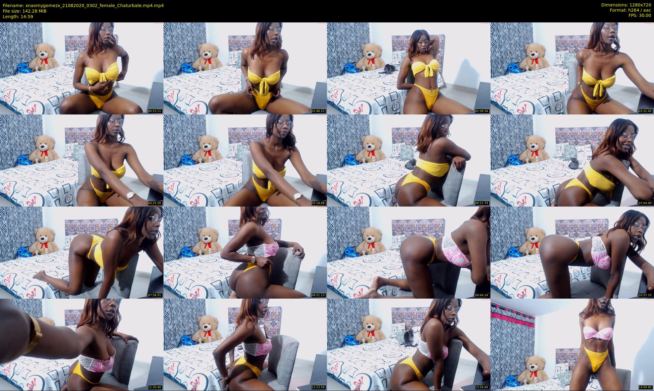 xnaomygomezx — 15 minute Chaturbate female cam show recording, 720p, Aug 21, 2020