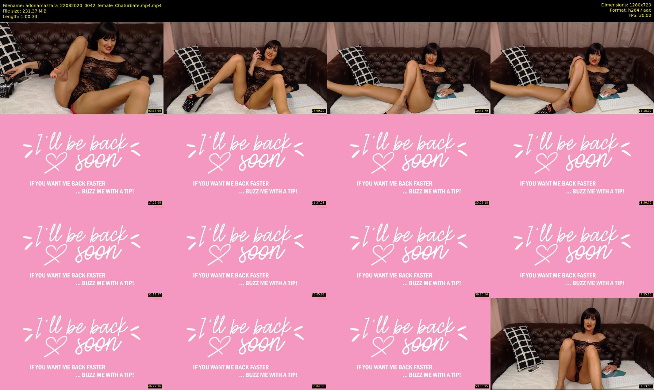 adonamazzara — 61 minute Chaturbate female cam show recording, 720p, Aug 22, 2020