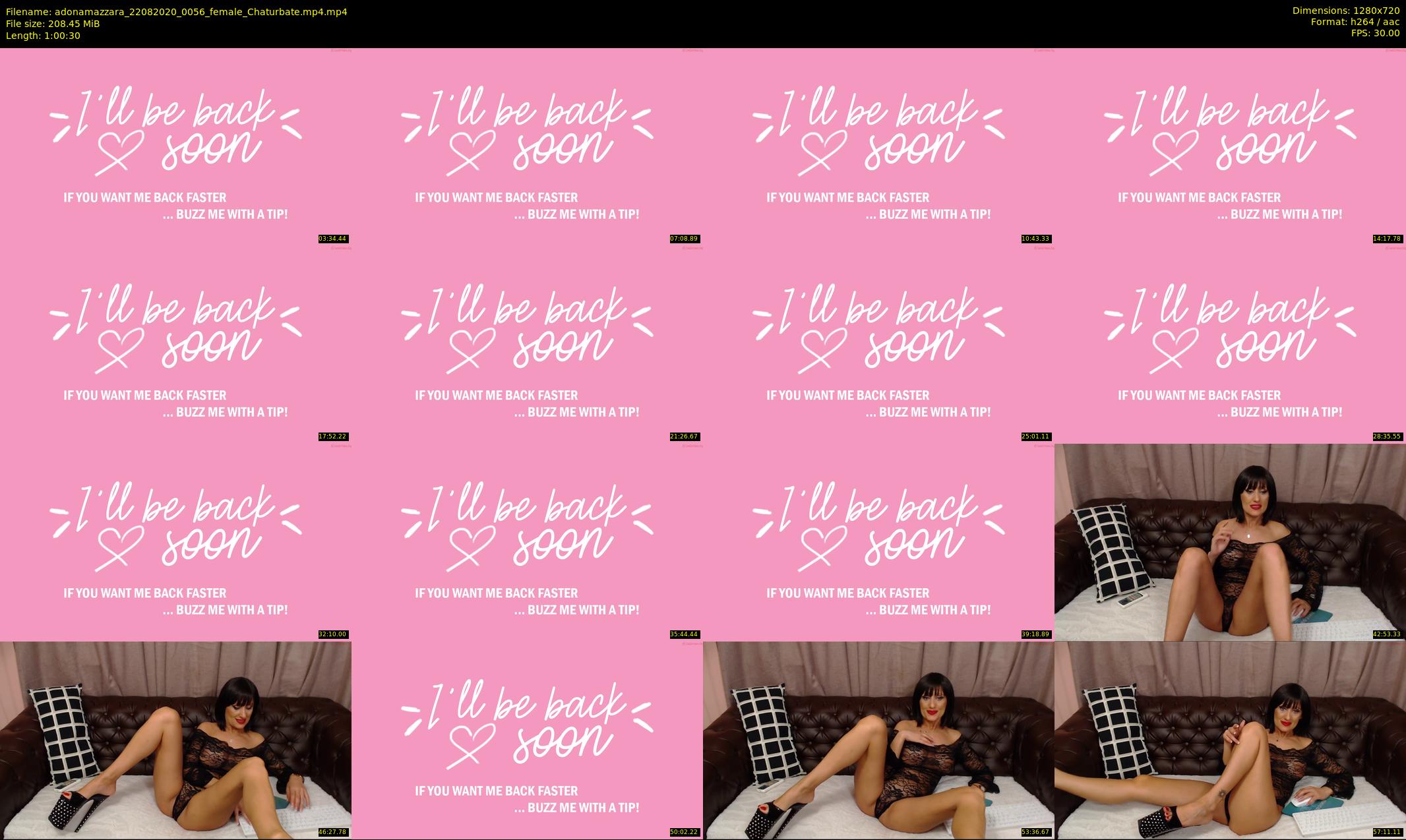 adonamazzara — 61 minute Chaturbate female cam show recording, 720p, Aug 22, 2020