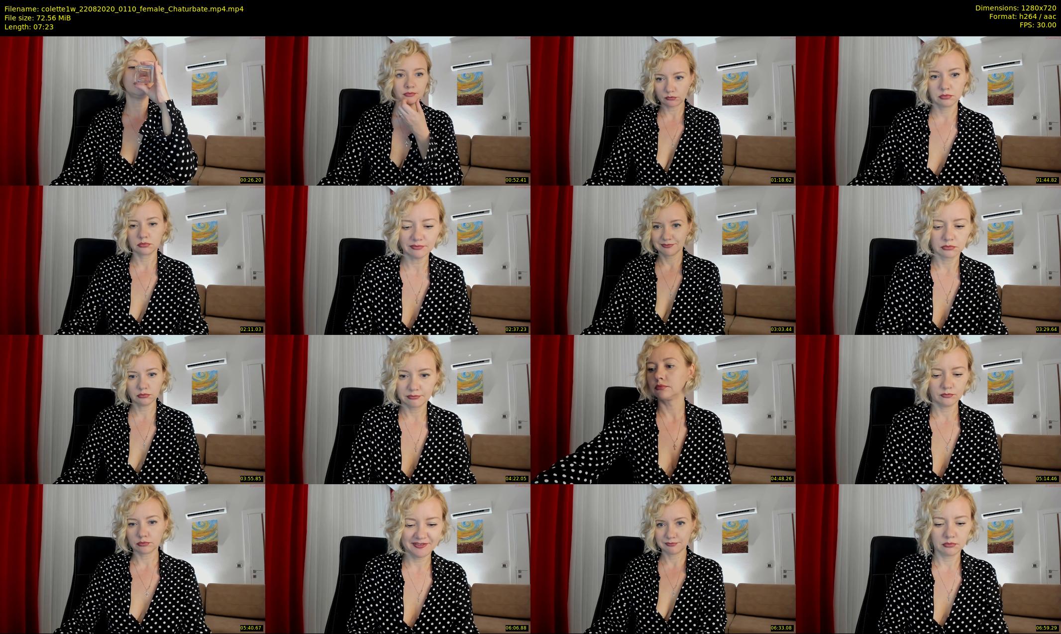 colette1w — 8 minute Chaturbate female cam show recording, 720p, Aug 22, 2020