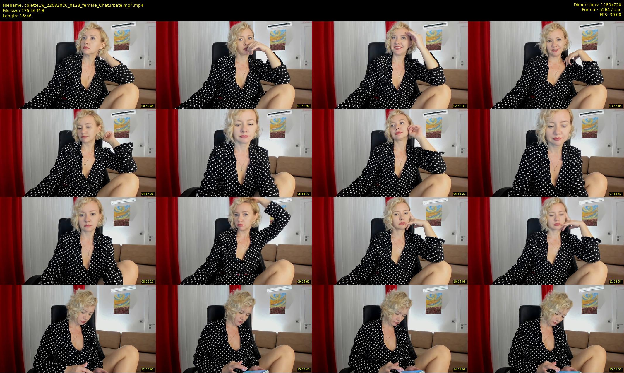 colette1w — 17 minute Chaturbate female cam show recording, 720p, Aug 22, 2020