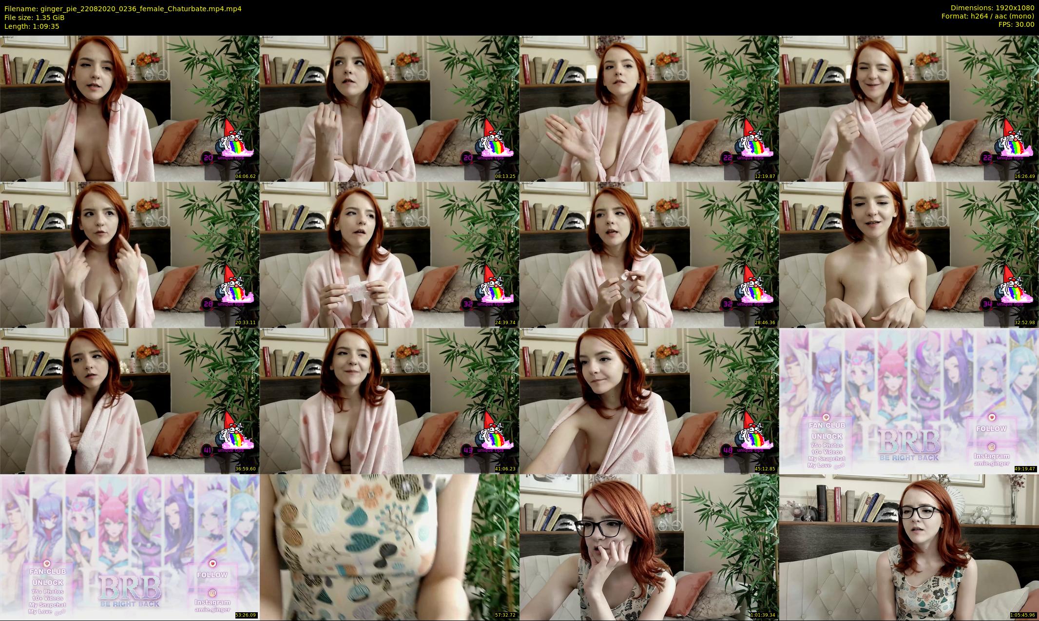 ginger_pie — 70 minute Chaturbate female cam show recording, 1080p, Aug 22, 2020