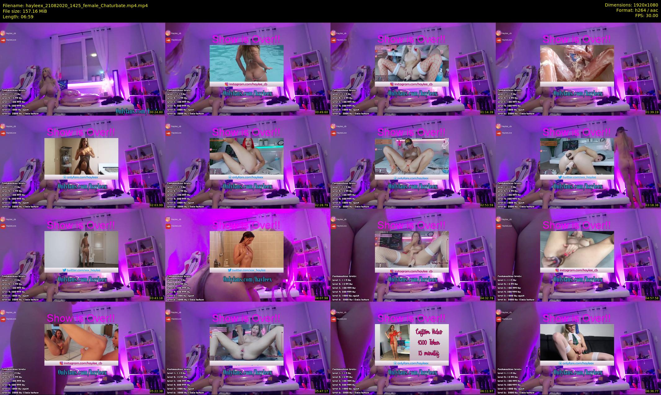 hayleex — 7 minute Chaturbate female cam show recording, 1080p, Aug 21, 2020