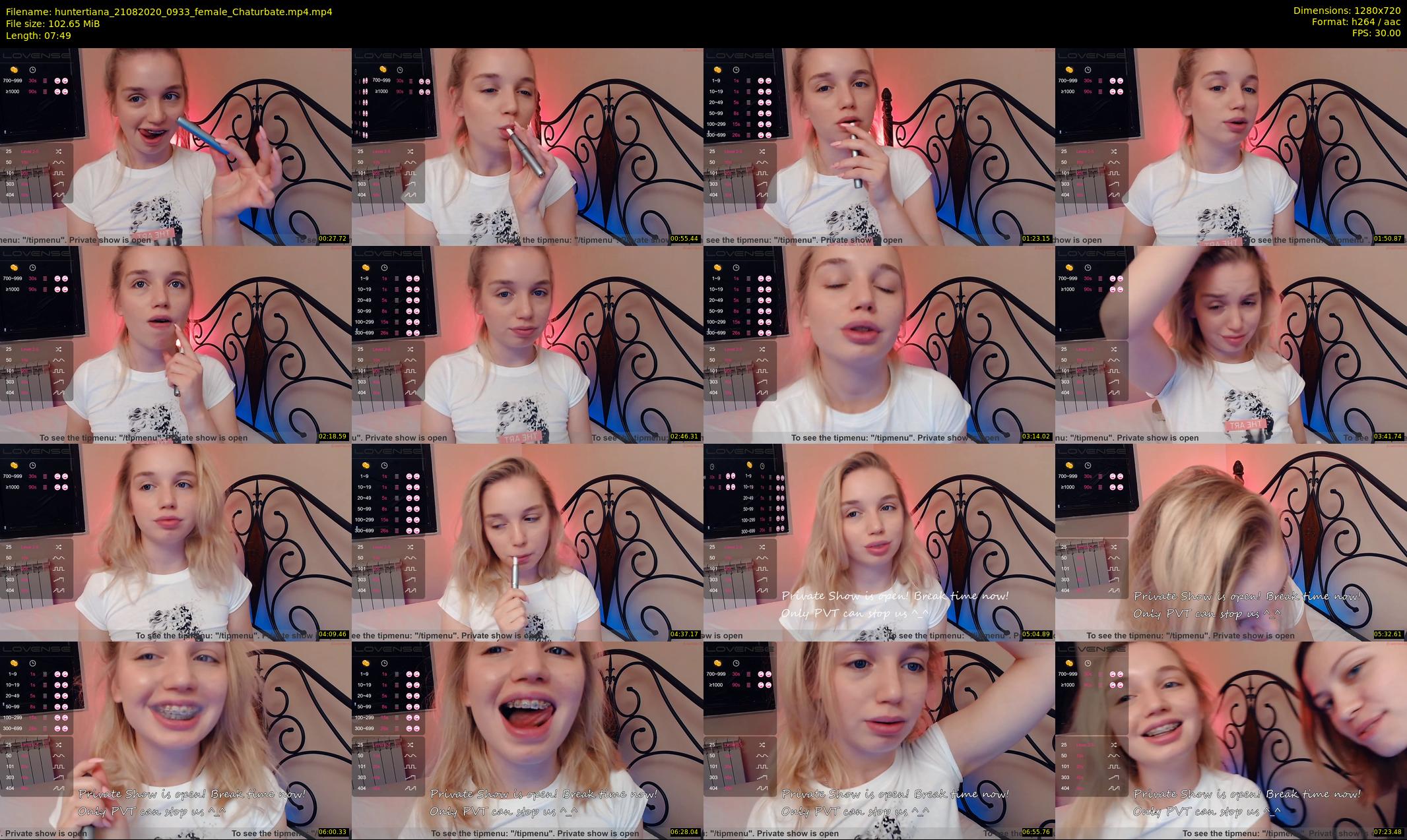 huntertiana — 8 minute Chaturbate female cam show recording, 720p, Aug 21, 2020