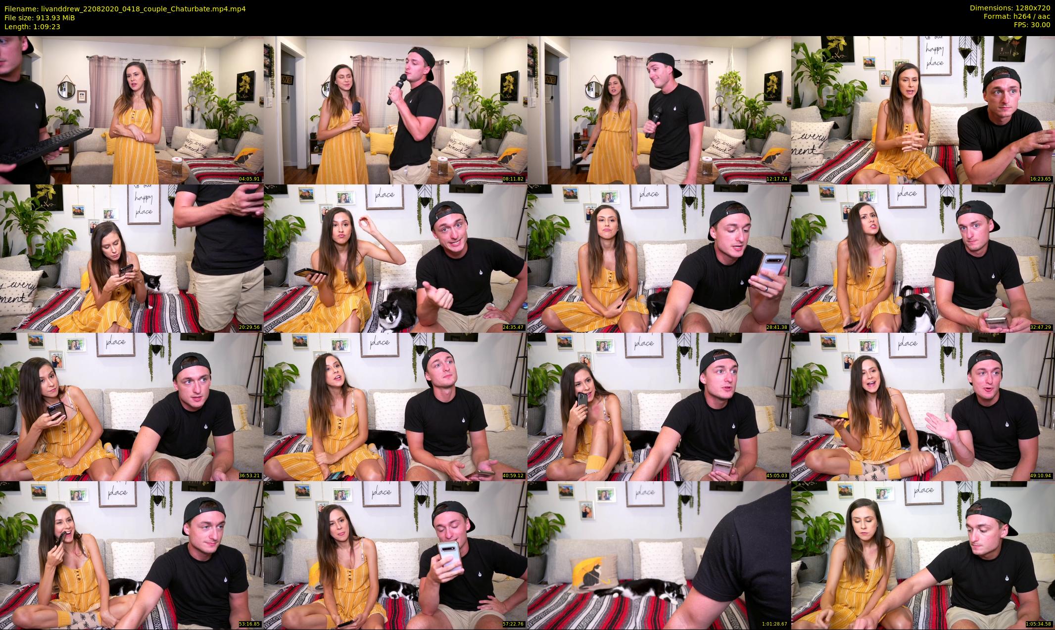 livanddrew — 70 minute Chaturbate couple cam show recording, 720p, Aug 22, 2020