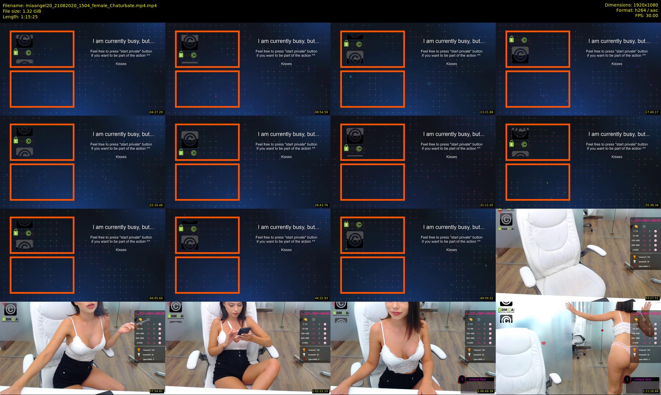 miaangel20 — 76 minute Chaturbate female cam show recording, 1080p, Aug 21, 2020