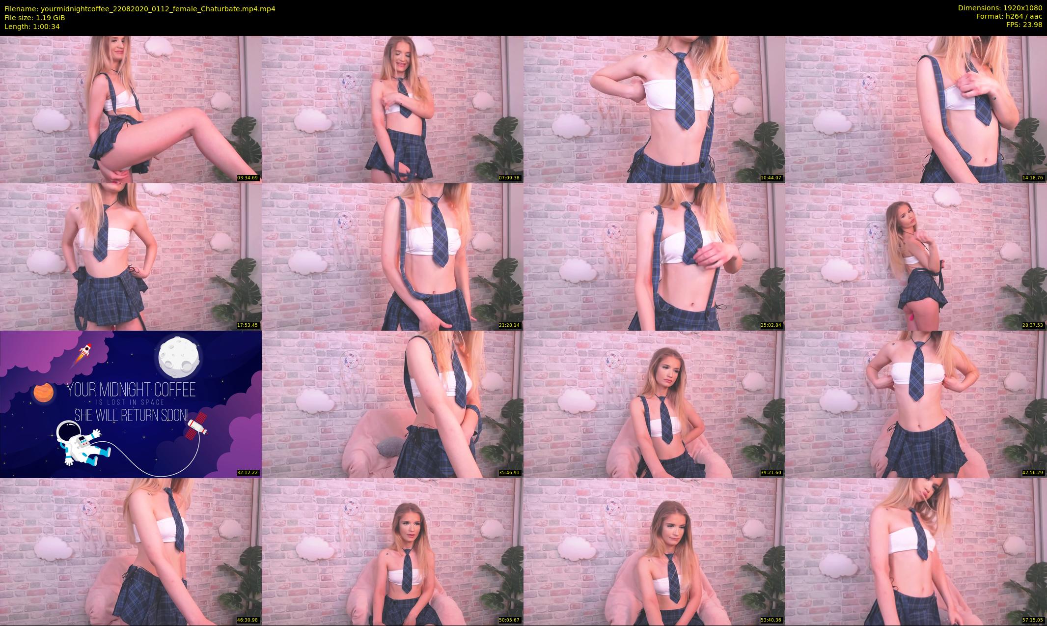 yourmidnightcoffee — 61 minute Chaturbate female cam show recording, 1080p, Aug 22, 2020