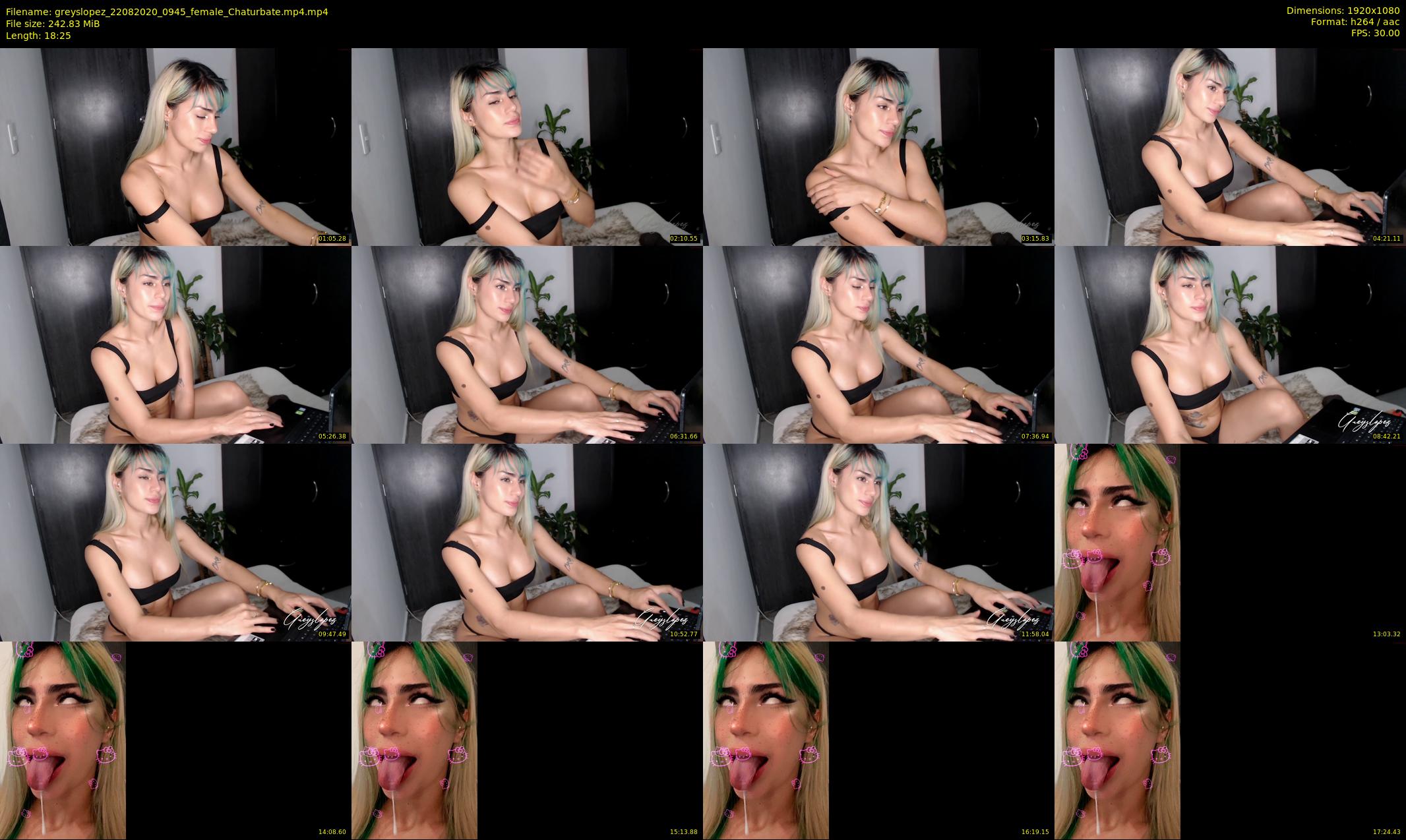greyslopez — 19 minute Chaturbate female cam show recording, 1080p, Aug 22, 2020