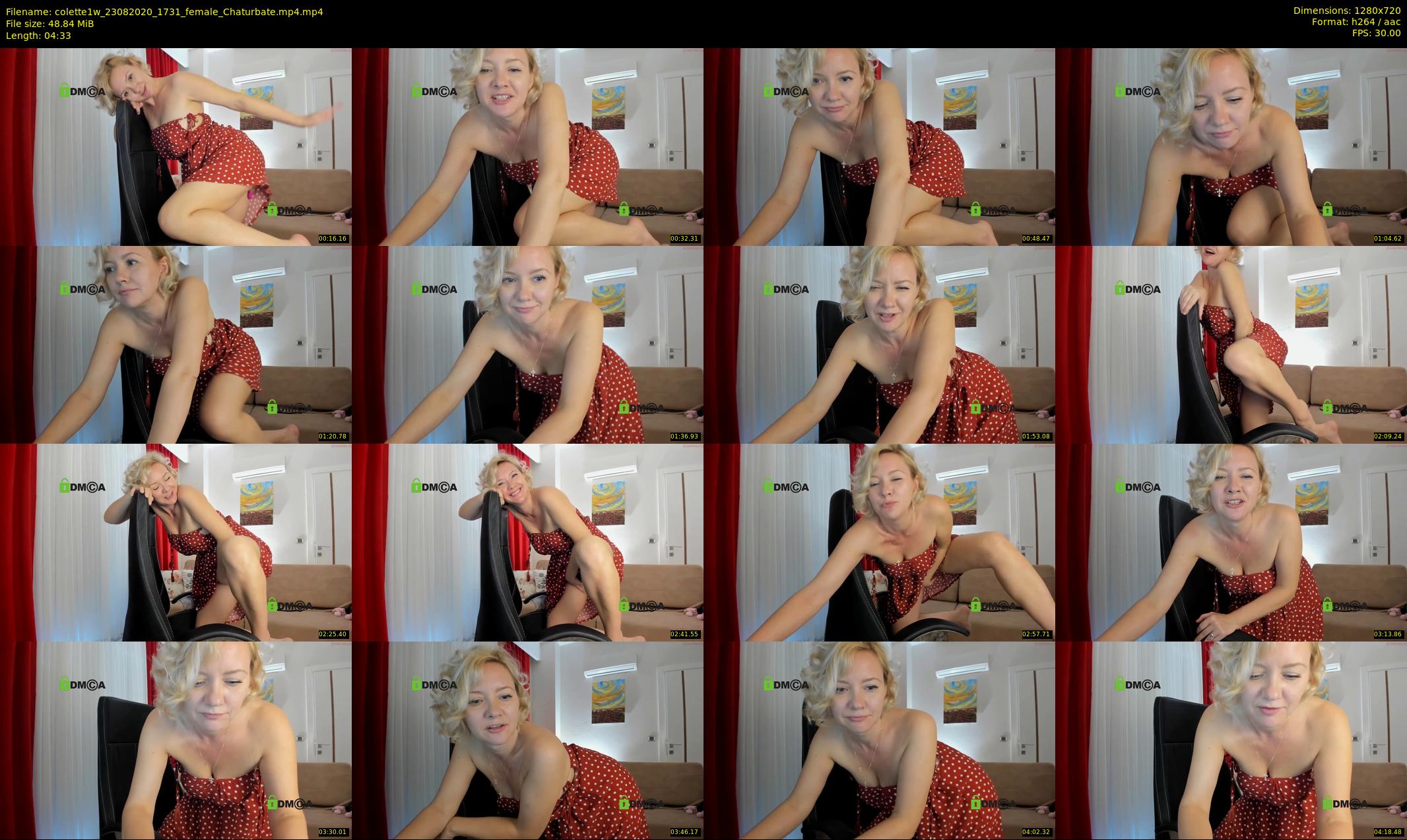 colette1w — 5 minute Chaturbate female cam show recording, 720p, Aug 23, 2020