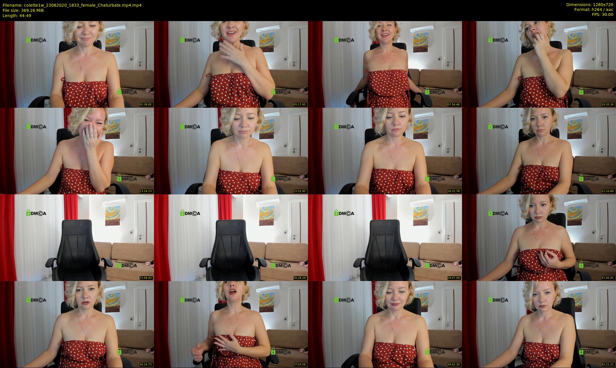 colette1w — 45 minute Chaturbate female cam show recording, 720p, Aug 23, 2020