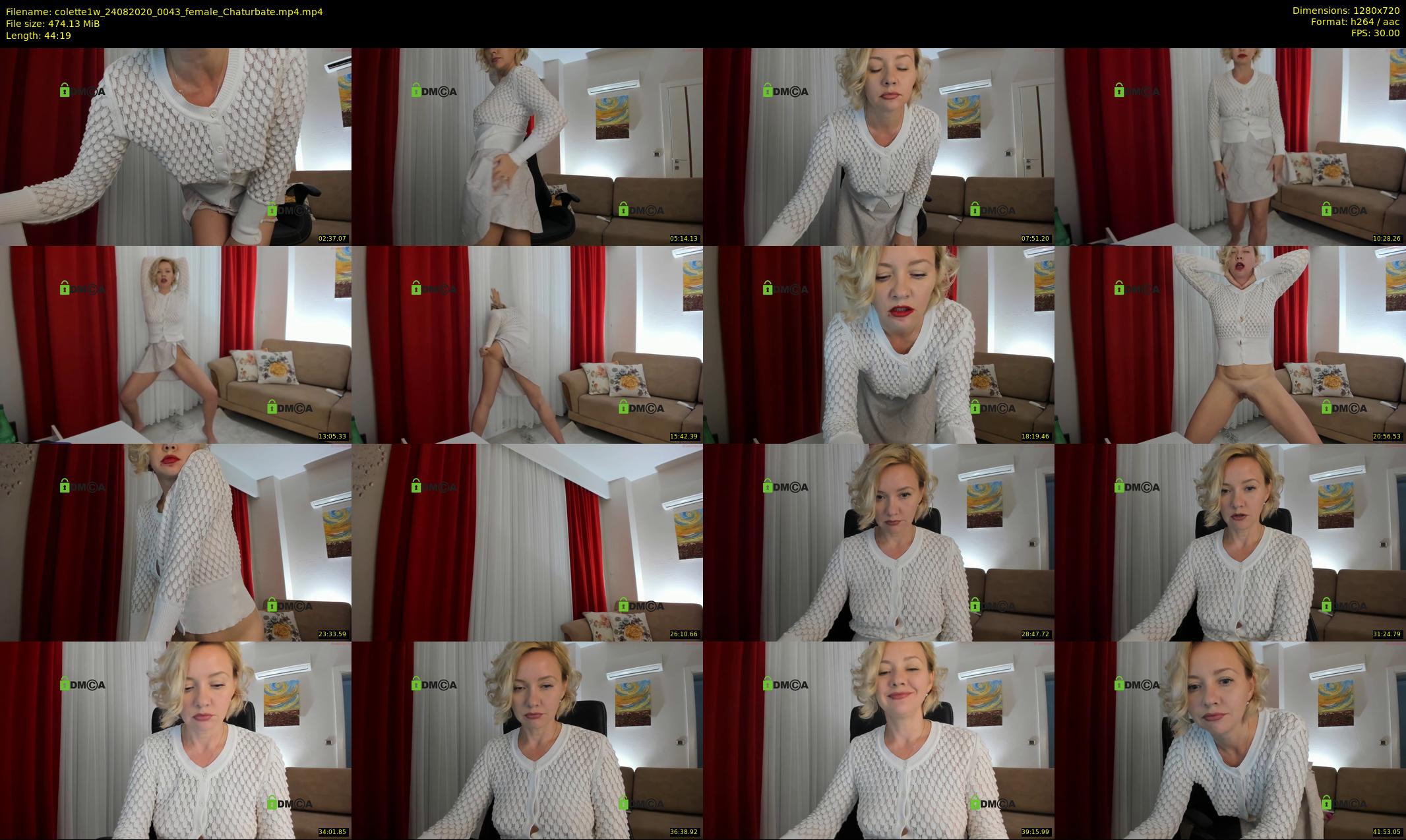 colette1w — 45 minute Chaturbate female cam show recording, 720p, Aug 24, 2020
