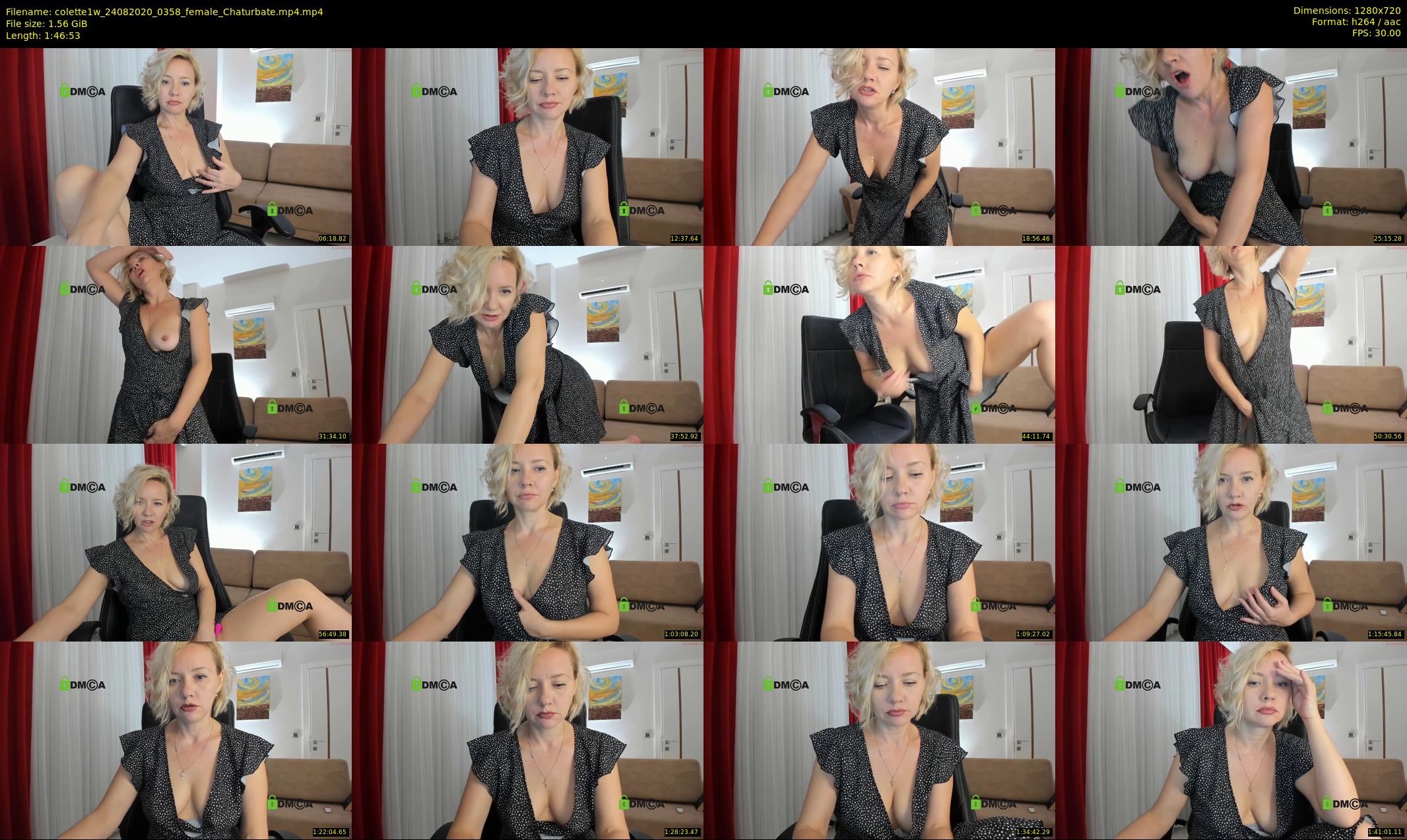 colette1w — 107 minute Chaturbate female cam show recording, 720p, Aug 24, 2020