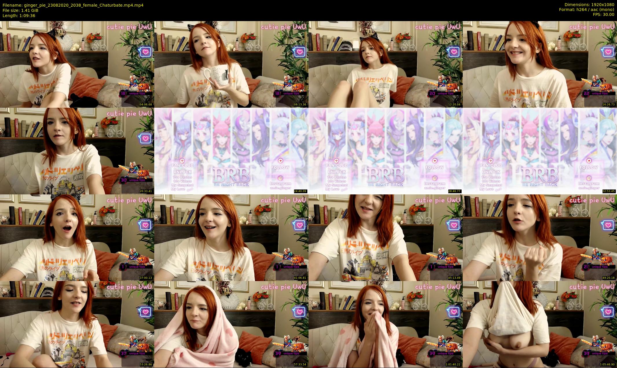 ginger_pie — 70 minute Chaturbate female cam show recording, 1080p, Aug 23, 2020