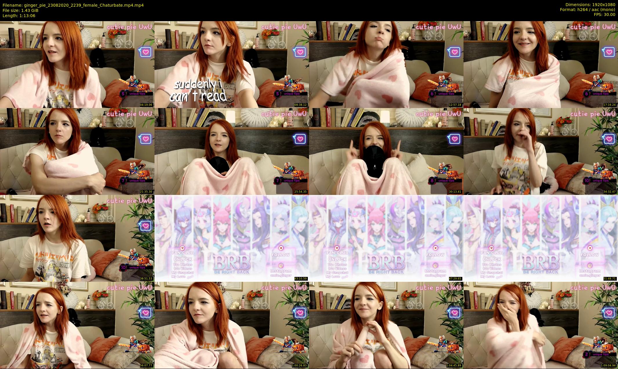 ginger_pie — 74 minute Chaturbate female cam show recording, 1080p, Aug 23, 2020